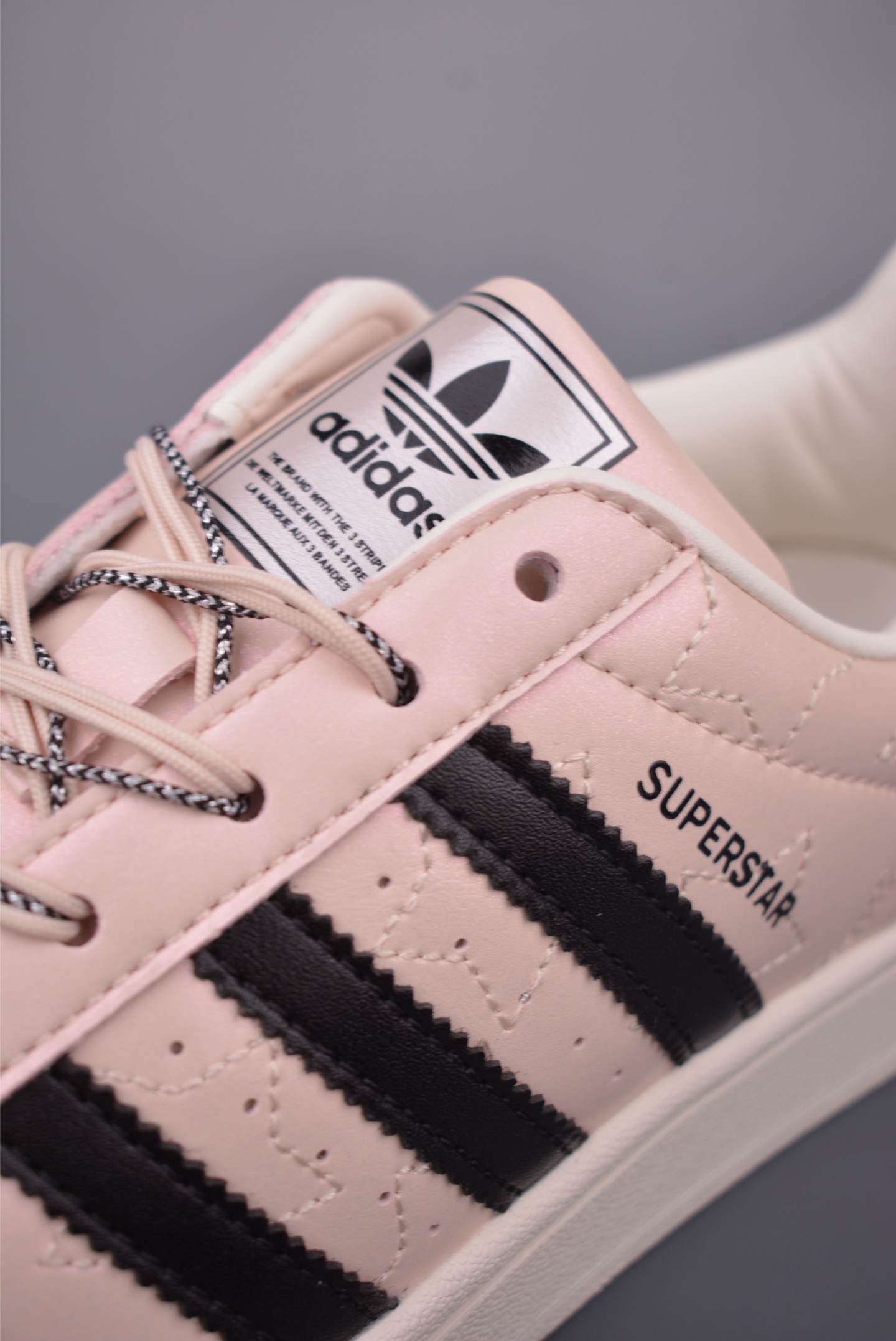 Adidas Originals Superstar Women's Light Pink and Black Leather Sneakers 8 i1760739154504 8133 0 6