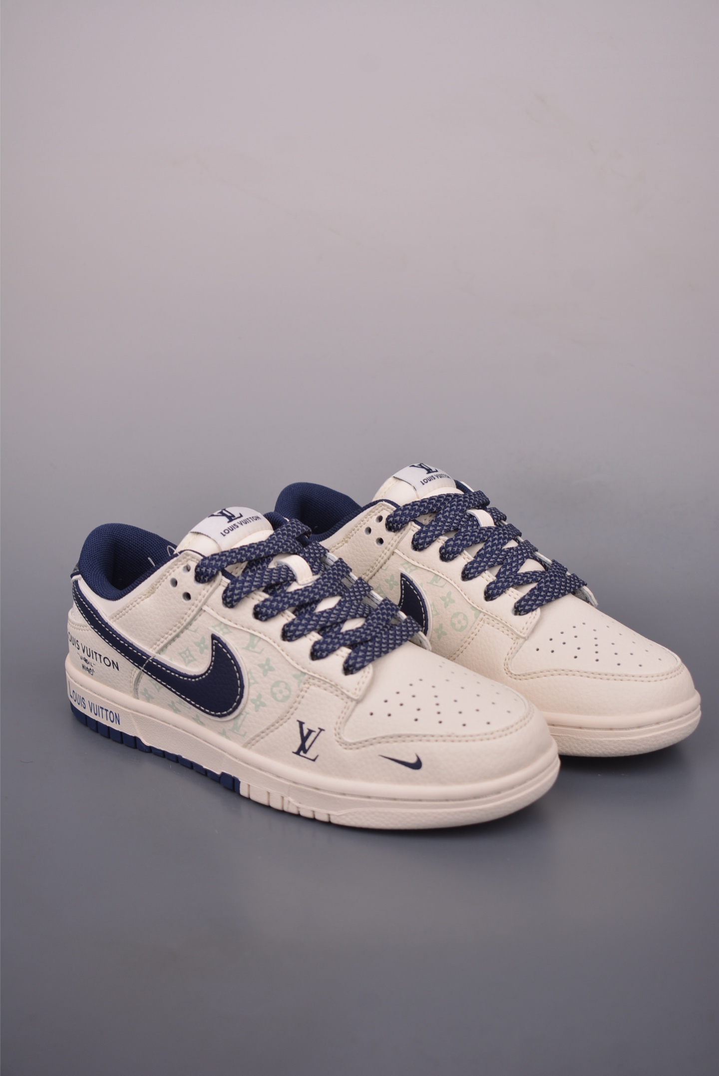 Nike SB Dunk Low Louis Vuitton Cream/Navy Sneakers Size 36-45