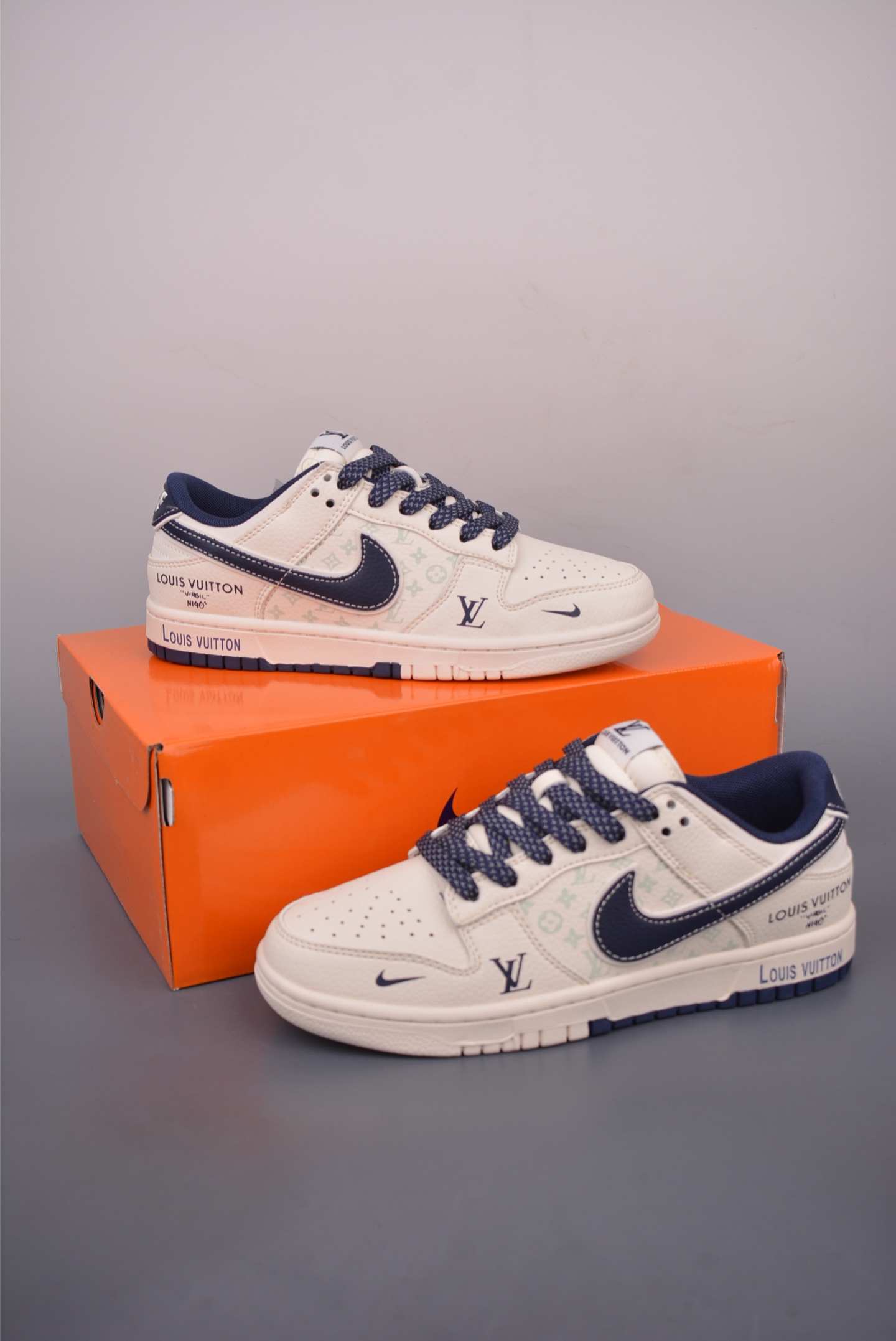 Nike SB Dunk Low Louis Vuitton Cream/Navy Sneakers Size 36-45 5 i1760744865945 1179 0 4