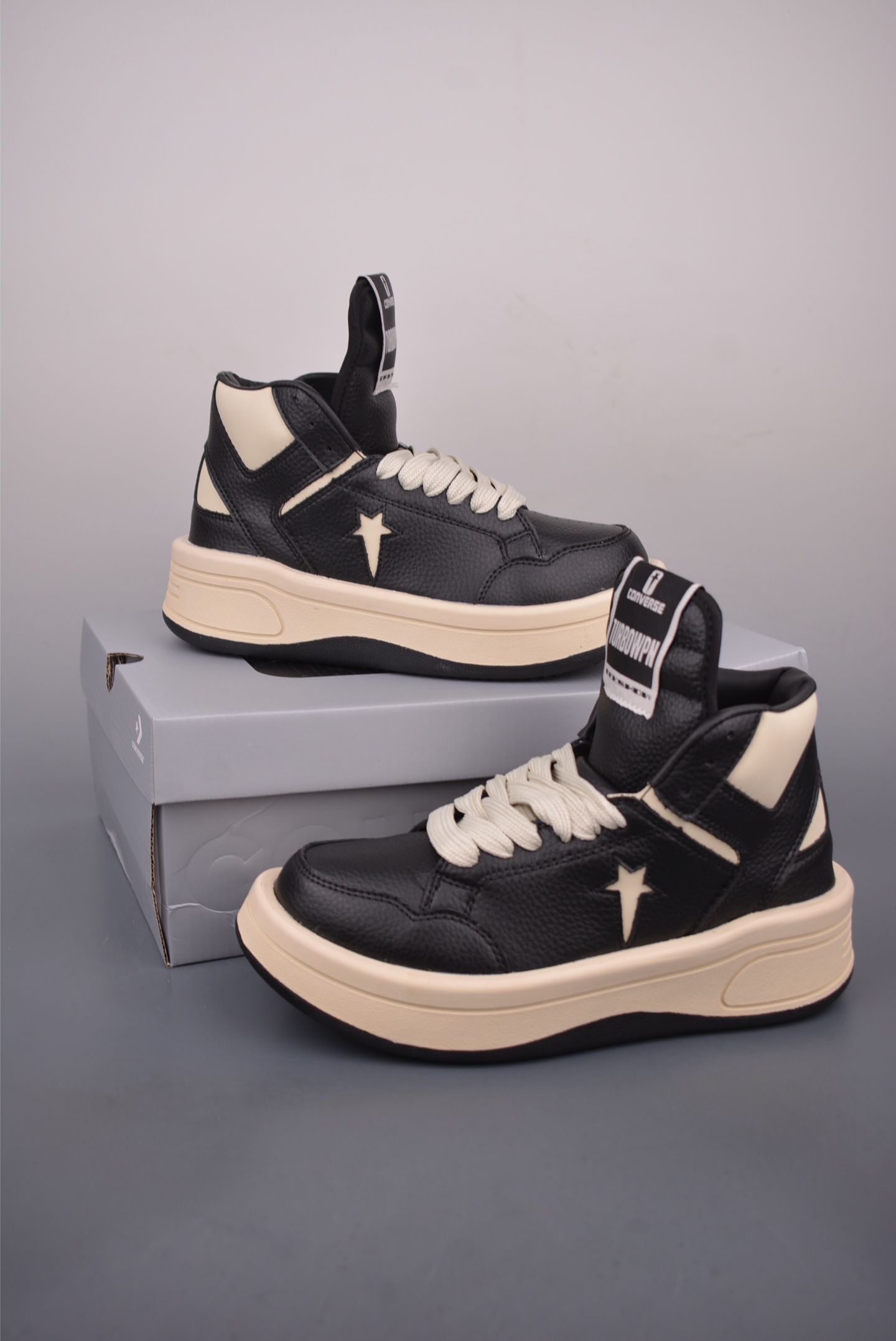 Rick Owens DRKSHDW x Converse Cream High-Top Sneakers, Avant-Garde Style 3 i1760862512024 5568 0 0