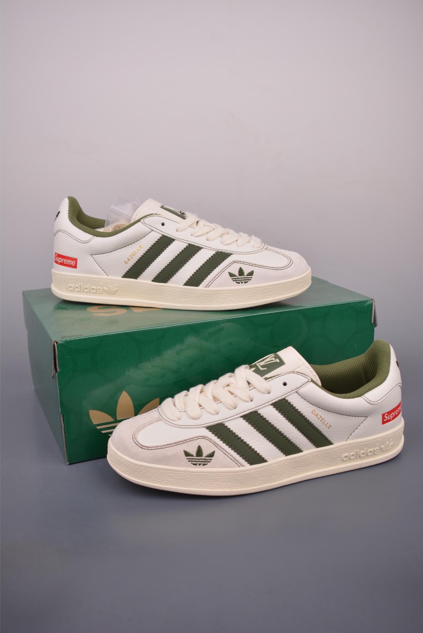 Adidas Gazelle Cream White and Dark Green Sneakers 6 i1760918649860 1294 0 5