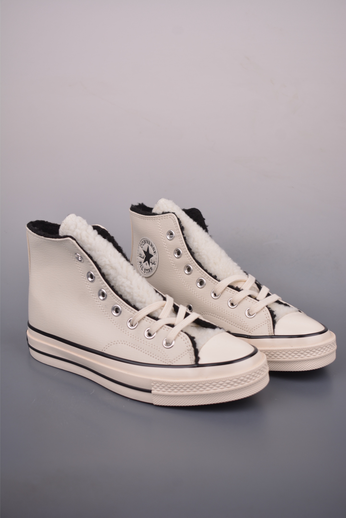 Converse Chuck 1970s Leather Shearling High Top Sneakers - Winter Warmth