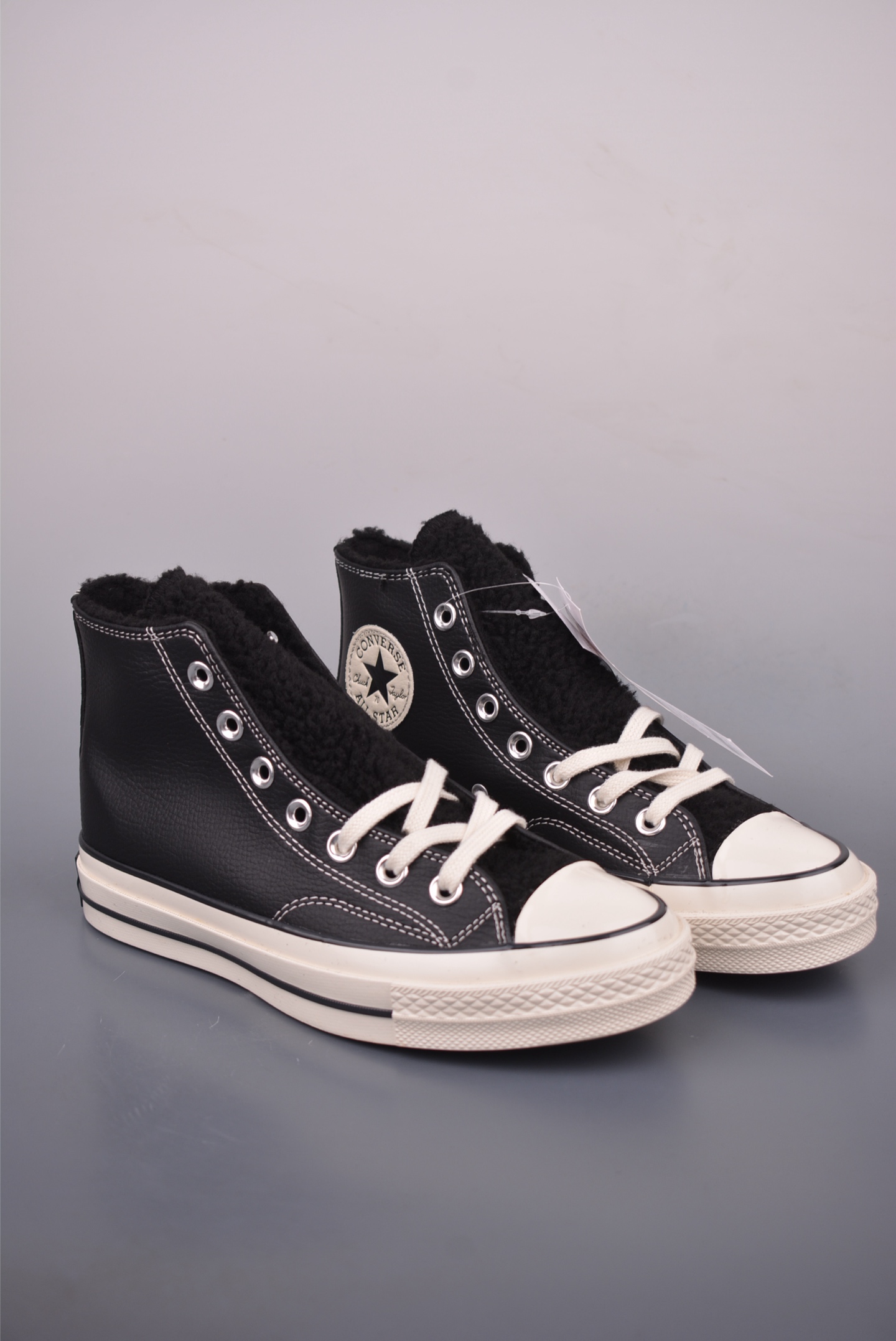 Converse Chuck 1970s Leather Shearling High Top Sneakers - Classic Warmth