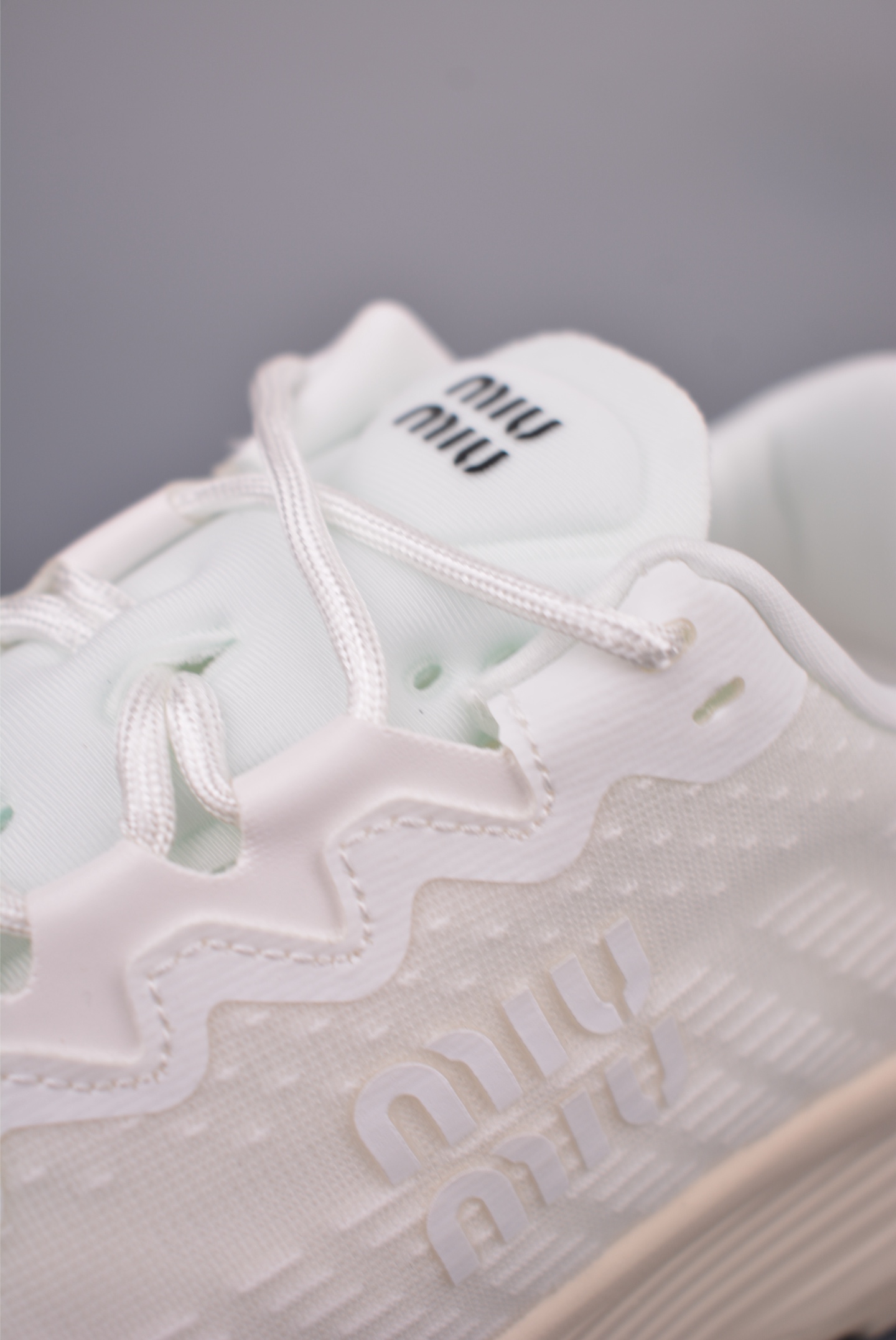 Miu Miu Women's White Mesh Chunky Sole Sneakers Comfortable and Stylish 8 i1761084858840 9886 0 6