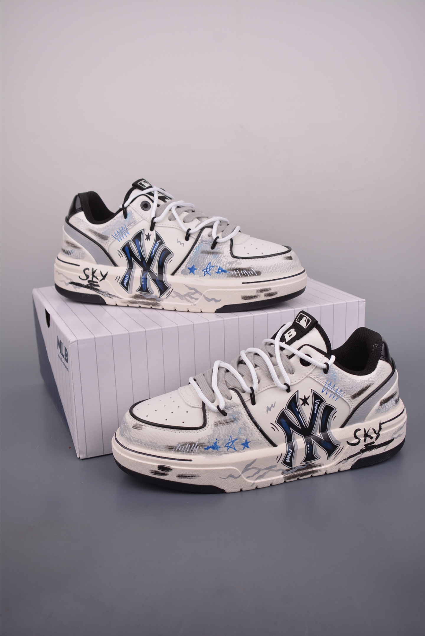 280 MLB NY 印花网红老爹鞋 涂鸦恶作剧 内增高6cm 3ASXCA12N