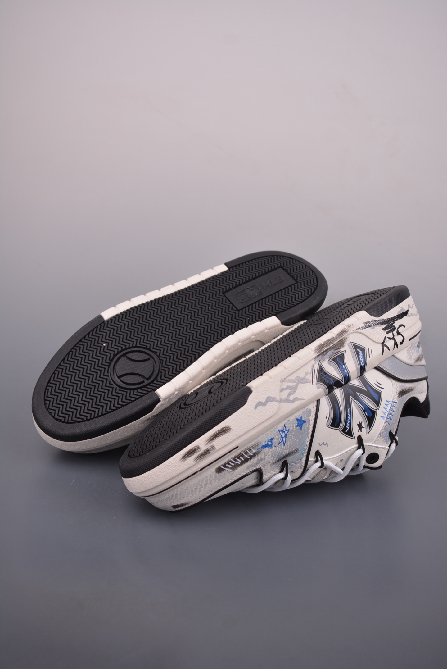 280 MLB NY 印花网红老爹鞋 涂鸦恶作剧 内增高6cm 3ASXCA12N