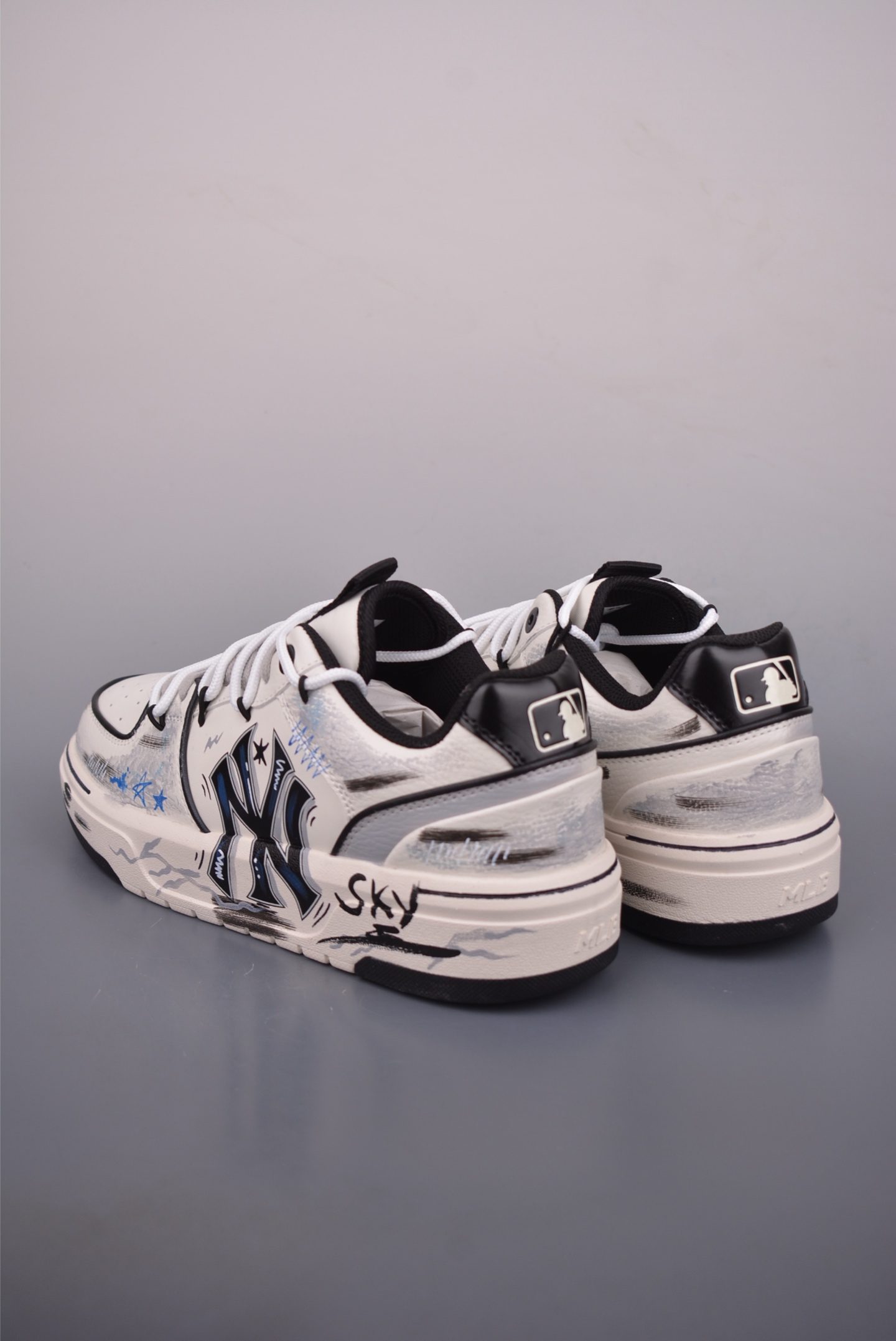 280 MLB NY 印花网红老爹鞋 涂鸦恶作剧 内增高6cm 3ASXCA12N