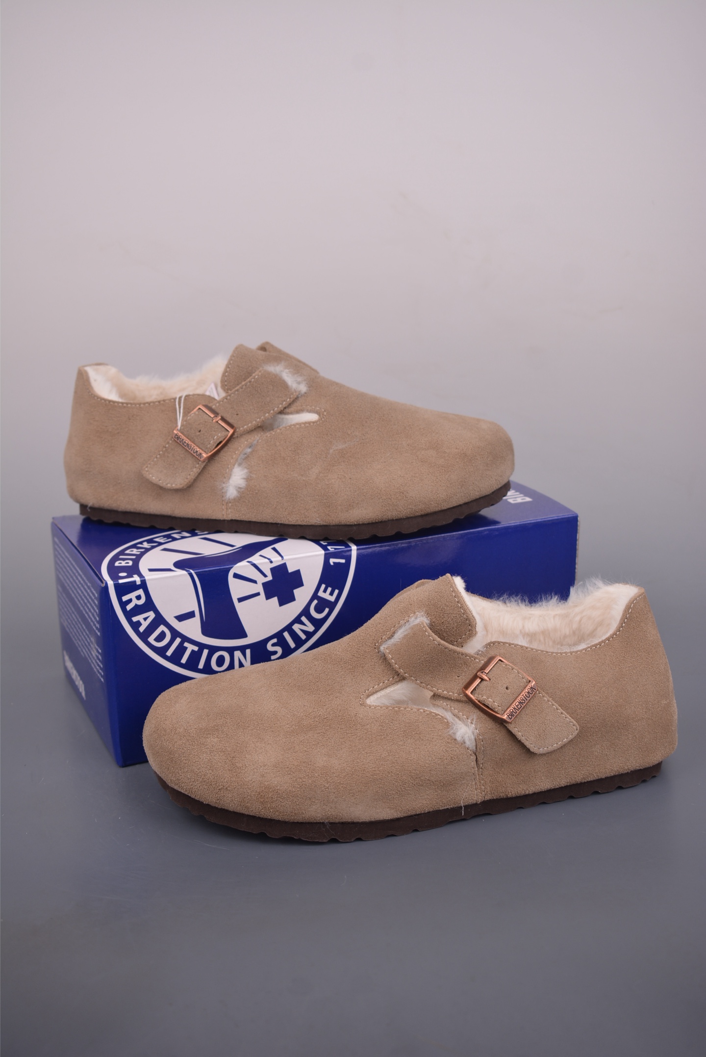 200 博肯Birkenstock London Suede Leather 内里加绒 牛皮绒面革平底复古软木休闲鞋 1010504