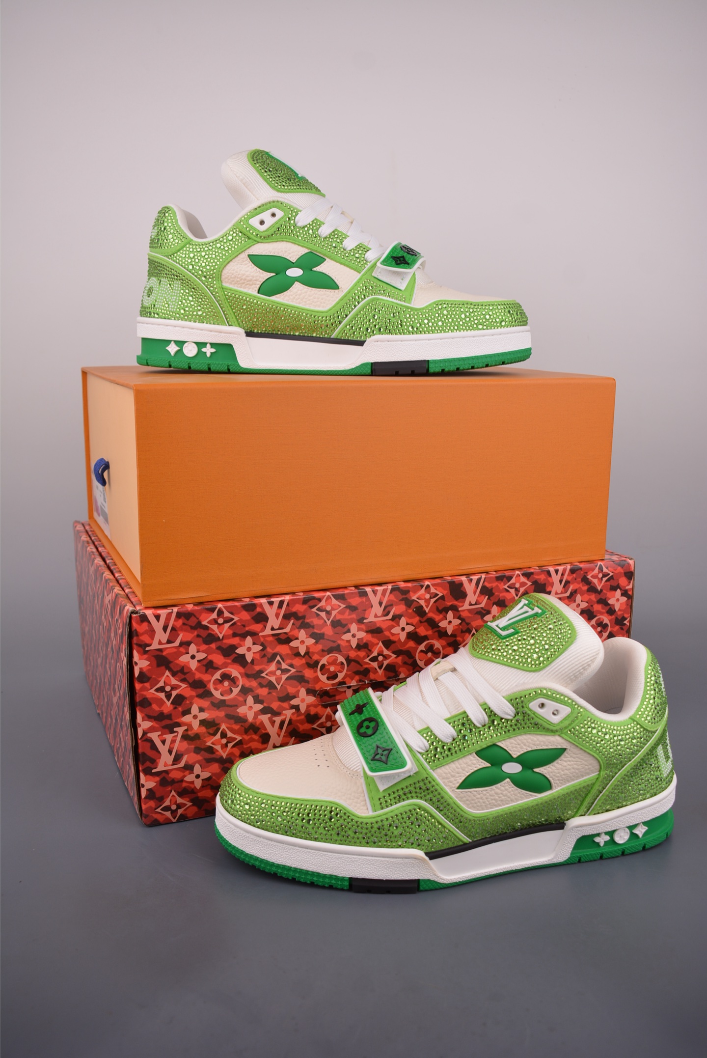 550 Tyler x Louis Vuitton 路易威登 魔术贴钻鞋 LV Trainer 联名款 低帮休闲板鞋