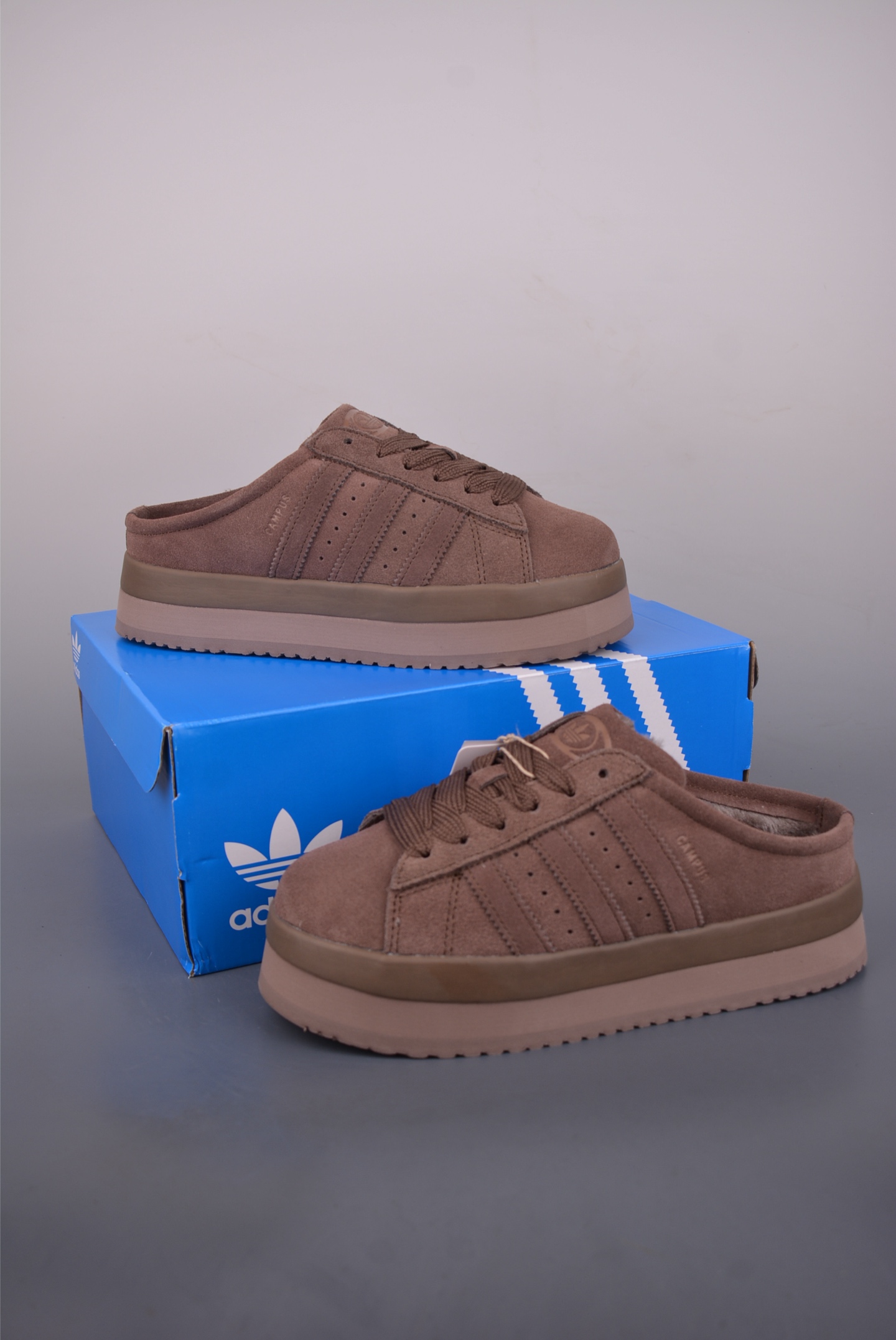 Adidas CAMPUS 00s WTR LO 百搭单品阿迪加绒半拖学院系列 板鞋 JR3731