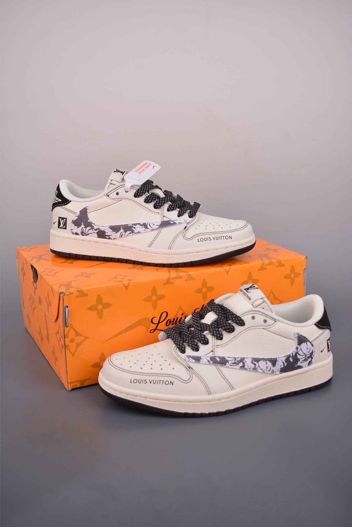 280 Fragment x Travis Scott x LV Air Jordan 1 Low 三方联名倒钩 XS7089-616