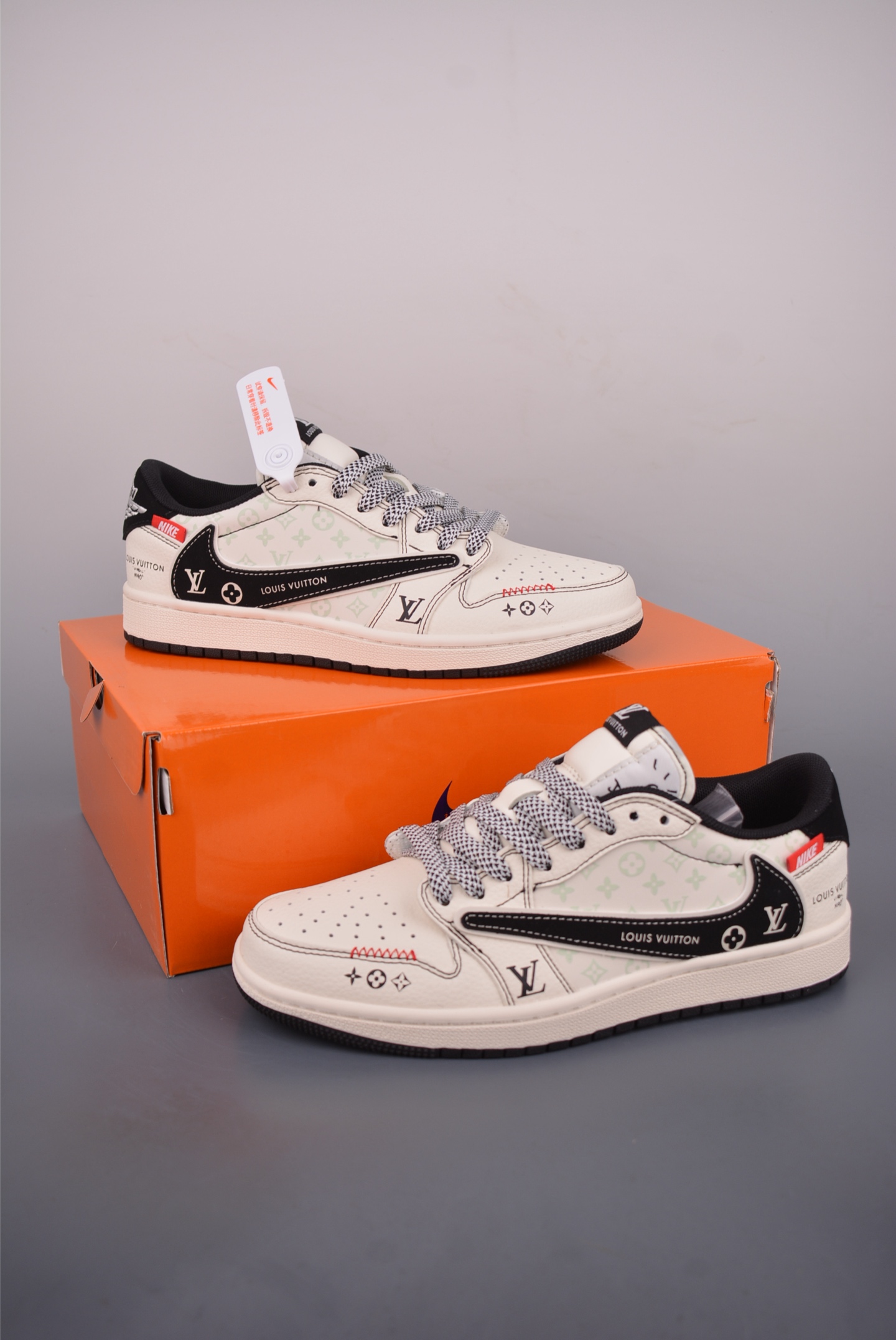 280 Fragment x Travis Scott x LV Air Jordan 1 Low 三方联名倒钩 cx5050-Y30