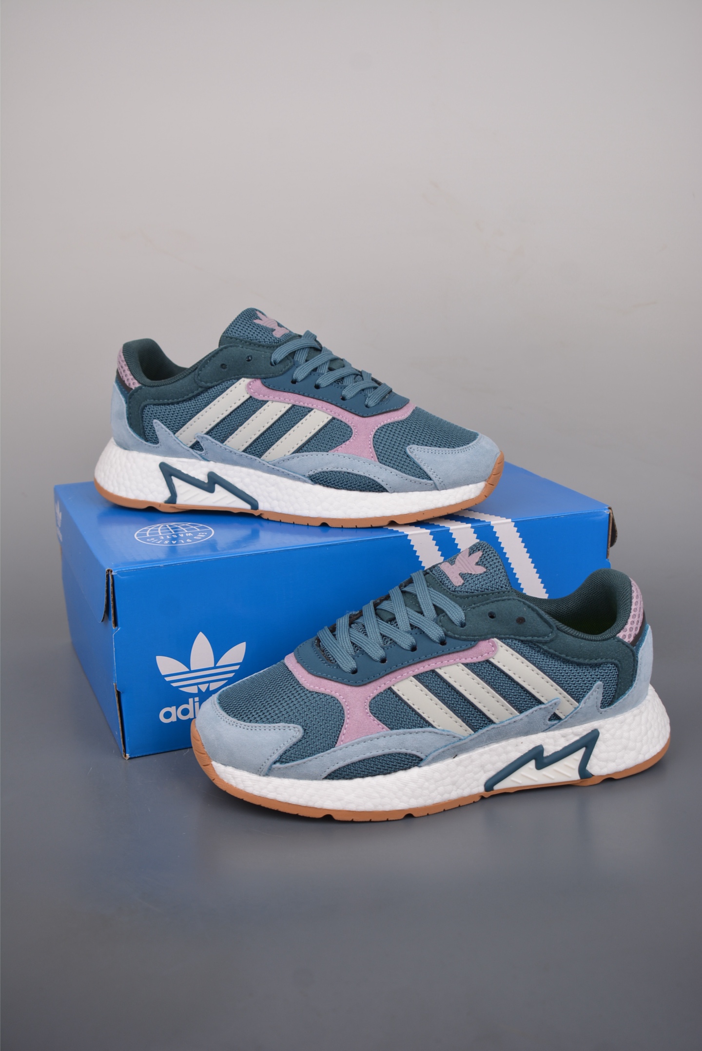 AdidOriginals TRESCRUN BR BOOST全掌真爆 耐磨缓震休闲运动跑鞋 EF0518