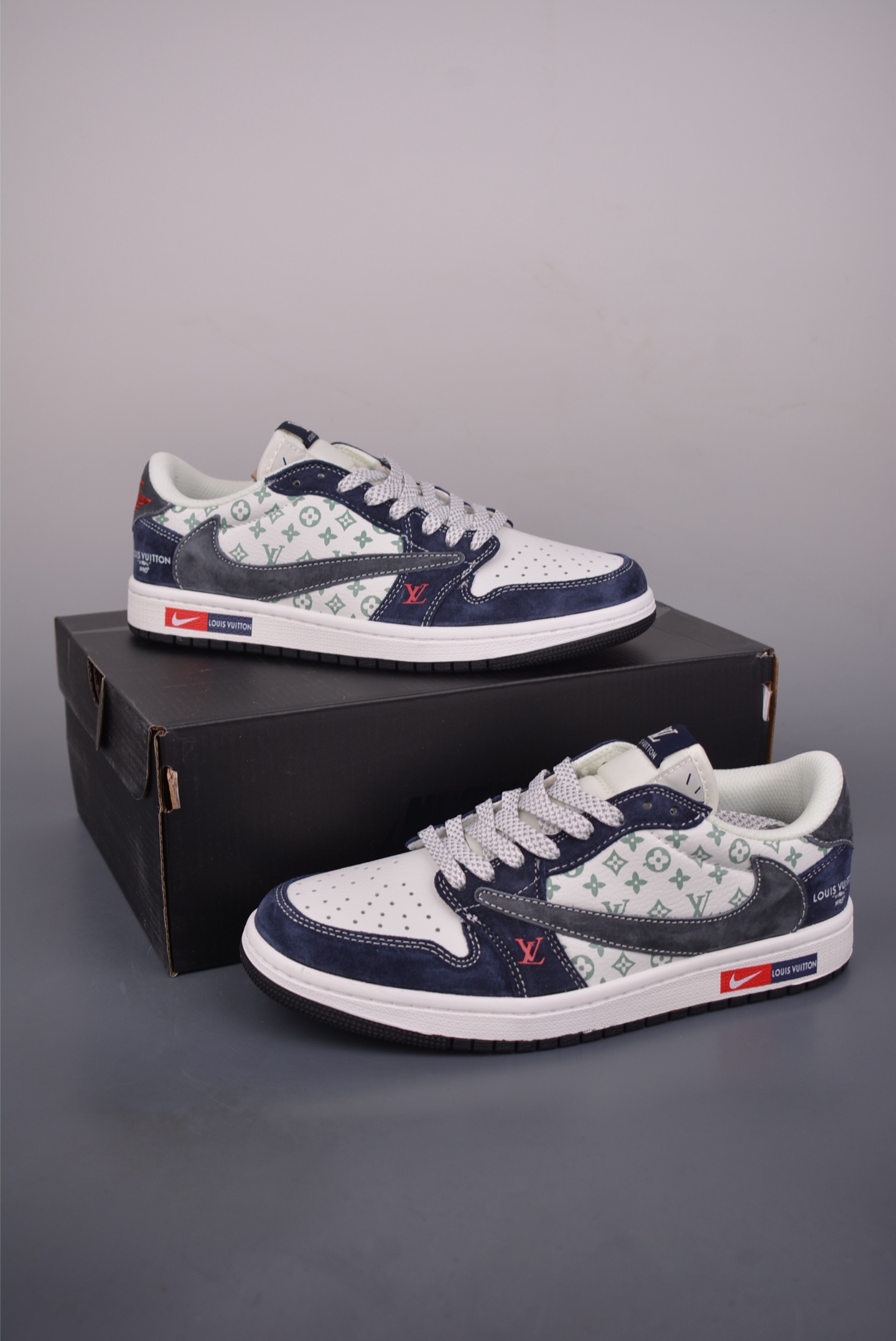 Fragment x Travis Scott x LV Air Jordan 1 Low 三方联名倒钩 DZ5899-034