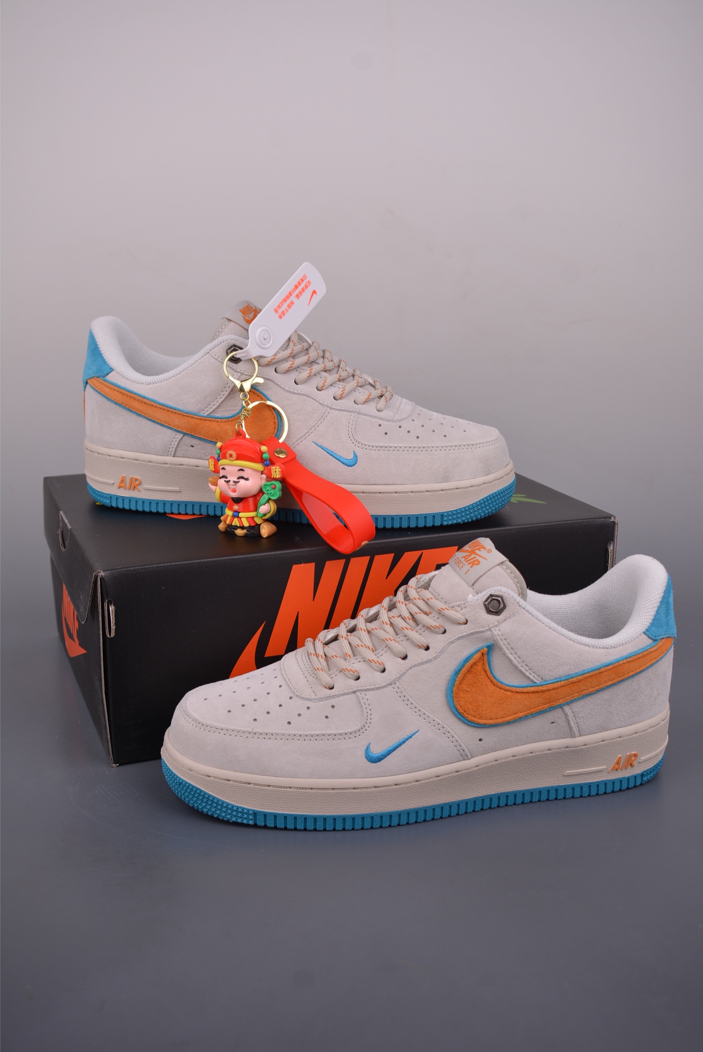 200 Nike Air Force 1 Low 麂皮蓝橙 DY9867-108