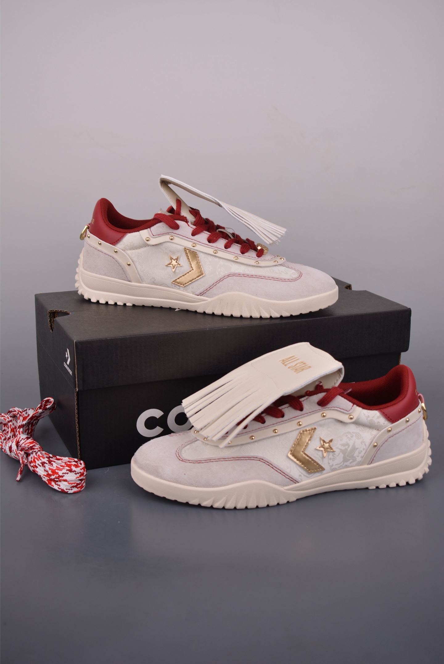 160 Converse All Star CNY 马年限定 匡威2026马年CNY新年限定德训鞋 米白麂皮 A19073C-Chinese UA Cheap High Quatity Brand Clothes Bags handbags Sneakers wholesale wholesaler seller from China Factory suppliers Fashion Clothing Shoes best Quality Beautiful Price 160 Converse All Star CNY 马年限定 匡威2026马年CNY新年限定德训鞋 米白麂皮 A19073C