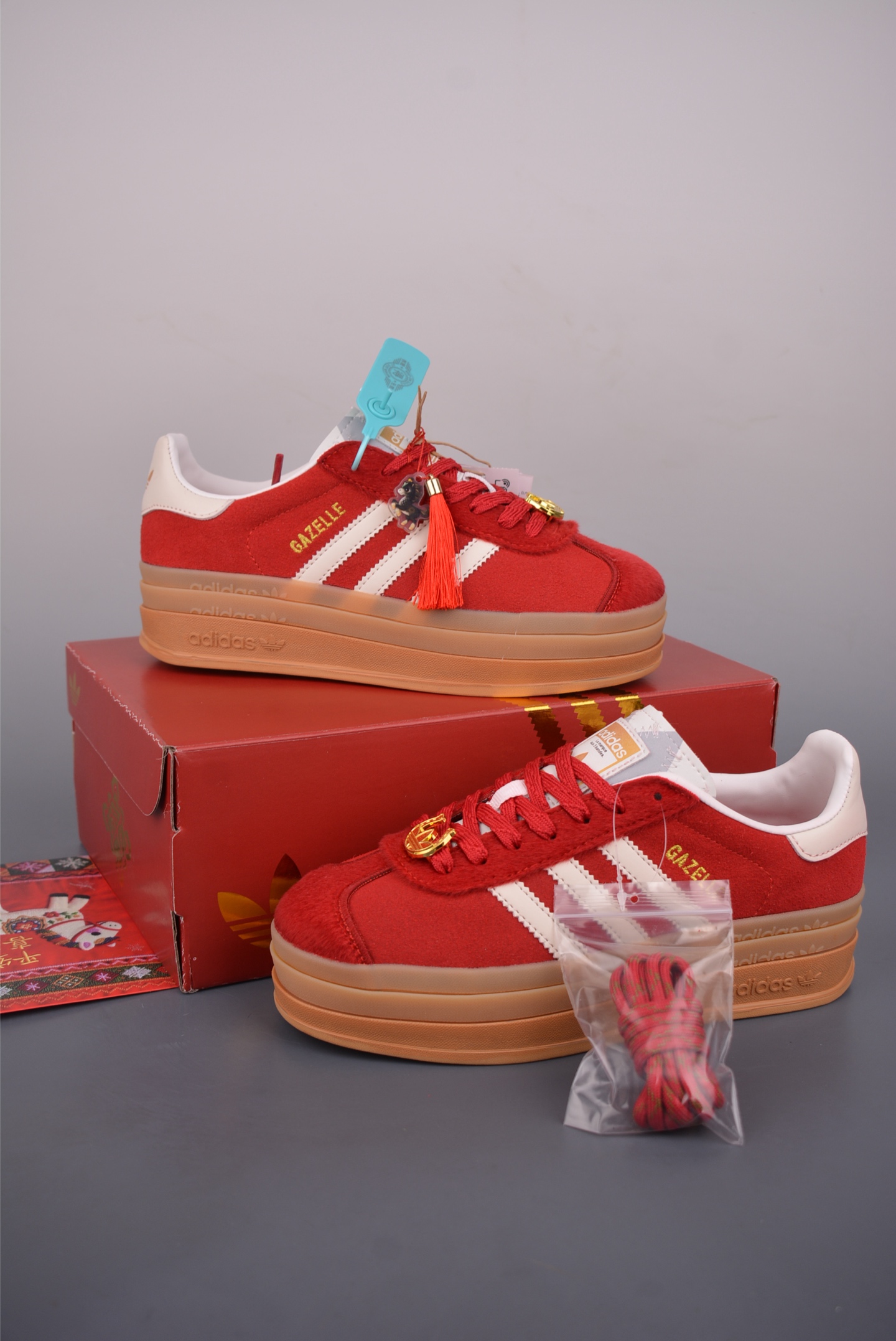 Ad Originals Gazelle Bold 马年限定 三叶草厚底休闲防滑耐磨低帮板鞋 ID6997