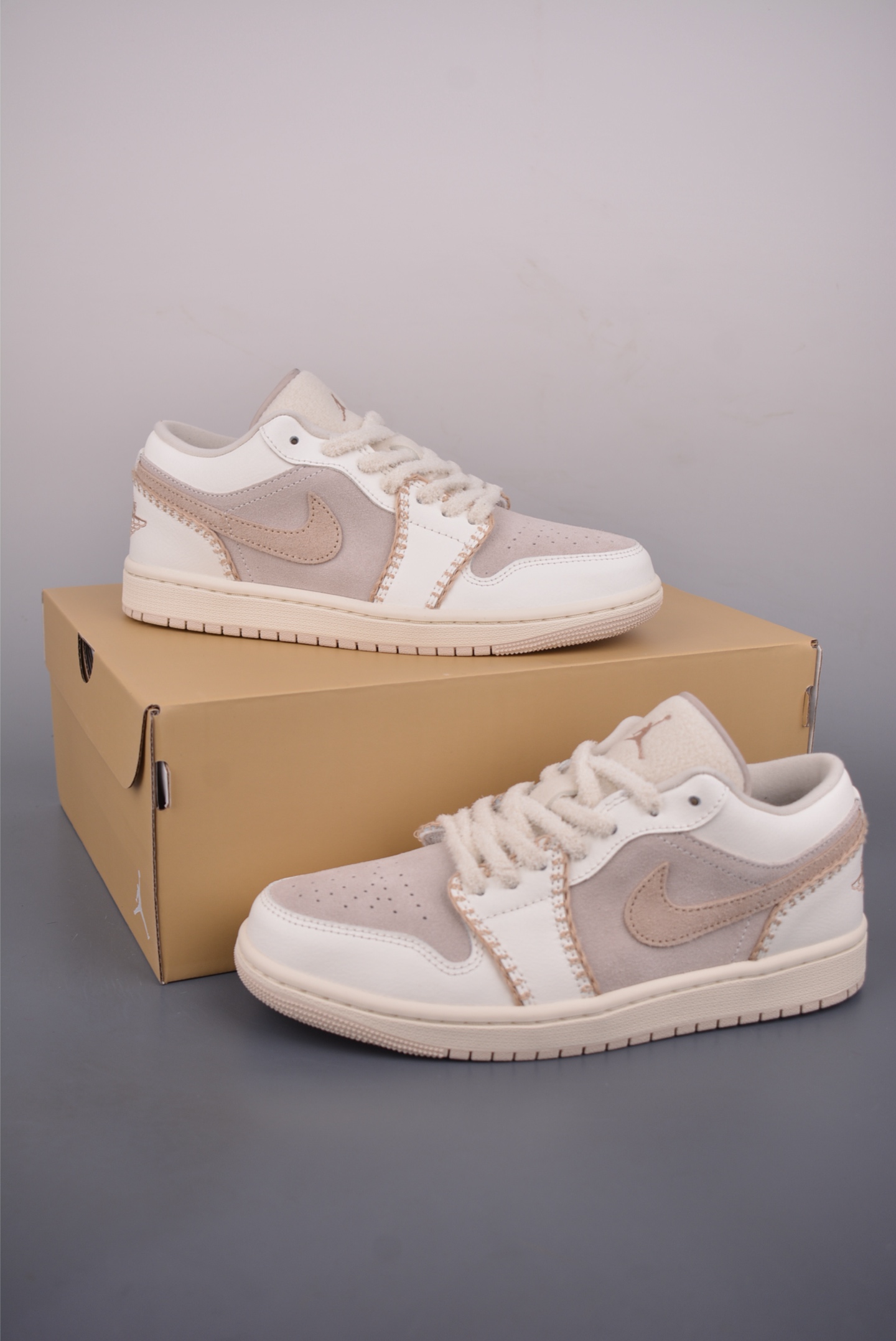 240 原装裸鞋级 市面最高工艺产物 Air Jordan 1 Low白棕 HV4268-120