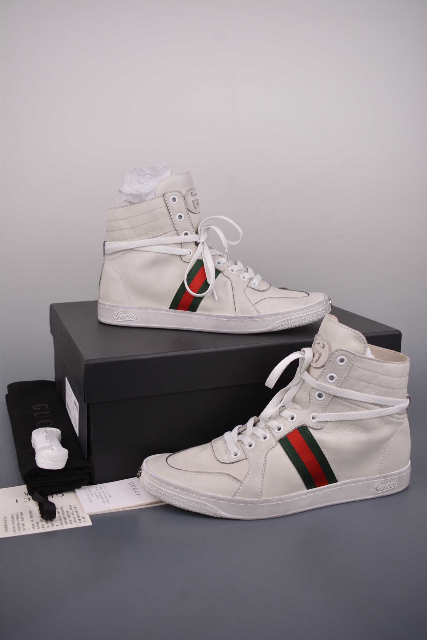 Gucci SS26 Demna首秀款 小羊皮高帮板 牛皮简约百搭高帮时尚板鞋 864414 Gucci SS26 Demna首秀款 小羊皮高帮板 牛皮简约百搭高帮时尚板鞋 864414