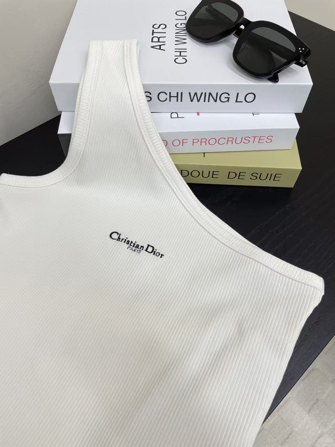 Dior Embroidered Letter Tank Top - Stylish and Comfortable Single Shoulder Vest 4 a1741969752653 4340