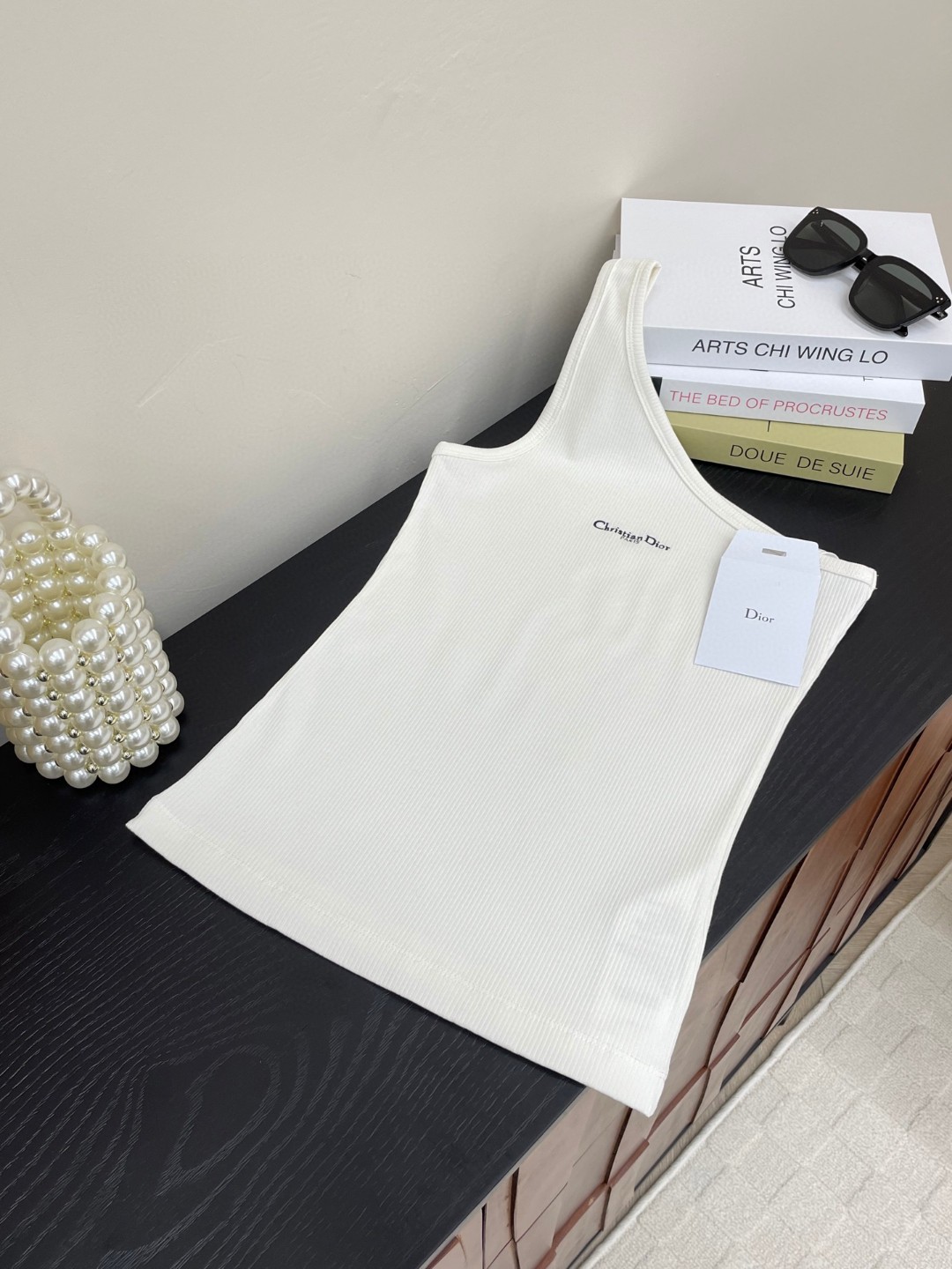 Dior Embroidered Letter Tank Top - Stylish and Comfortable Single Shoulder Vest 2 a1741969752653 4817