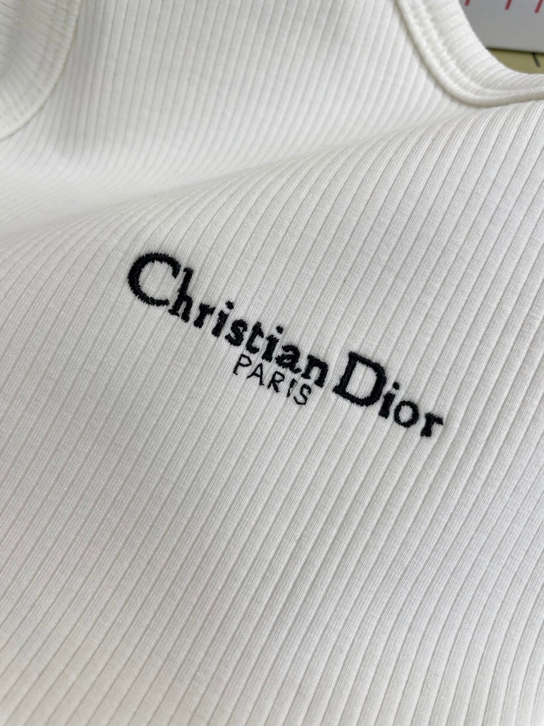 Dior Embroidered Letter Tank Top - Stylish and Comfortable Single Shoulder Vest 5 a1741969752654 6788