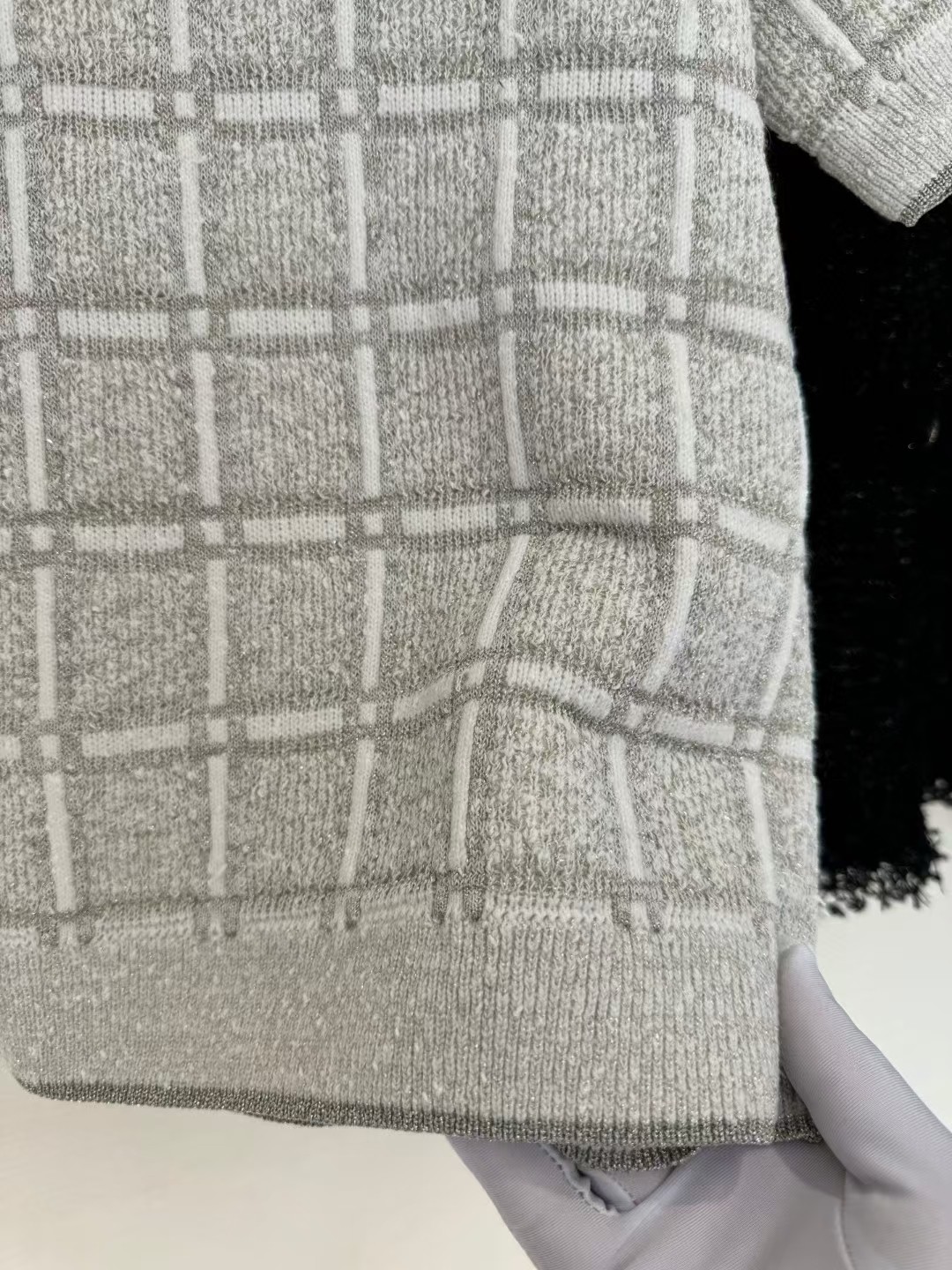 Gucci Wool Blend Plaid Cardigan & Knit Top Set - Silver Thread Accents 4 a1743490733719 3274