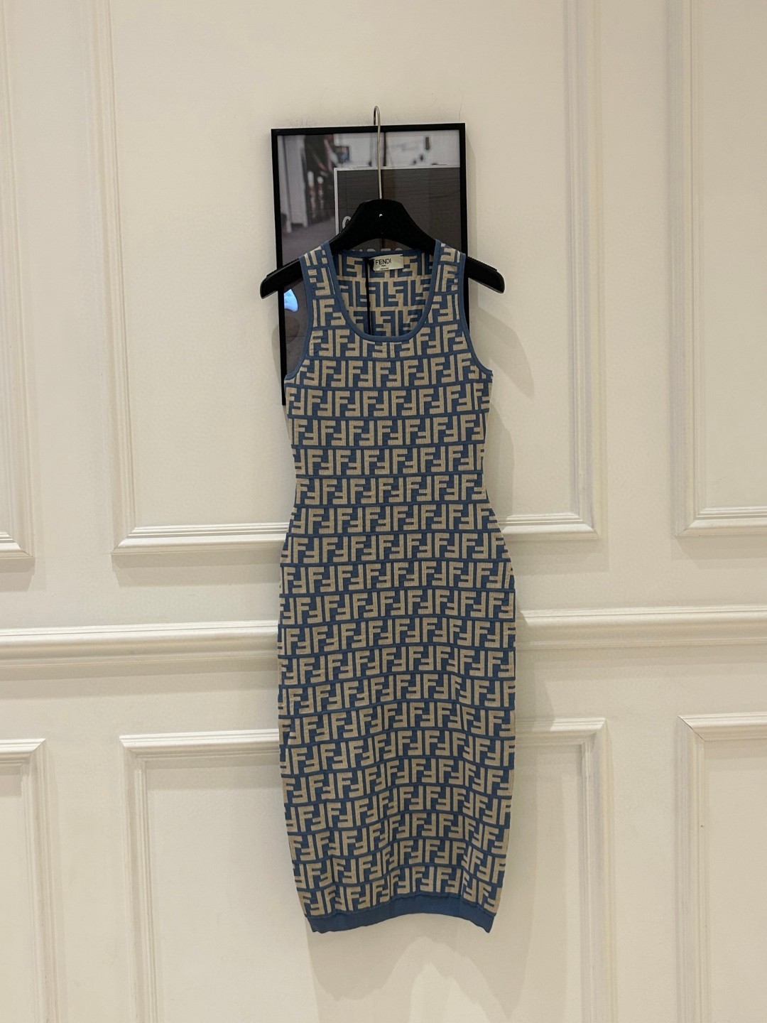 Fend Sleeveless Printed Knit Dress - FF Jacquard Cotton Slim Fit Summer Dress 7 a1750217121917 3042