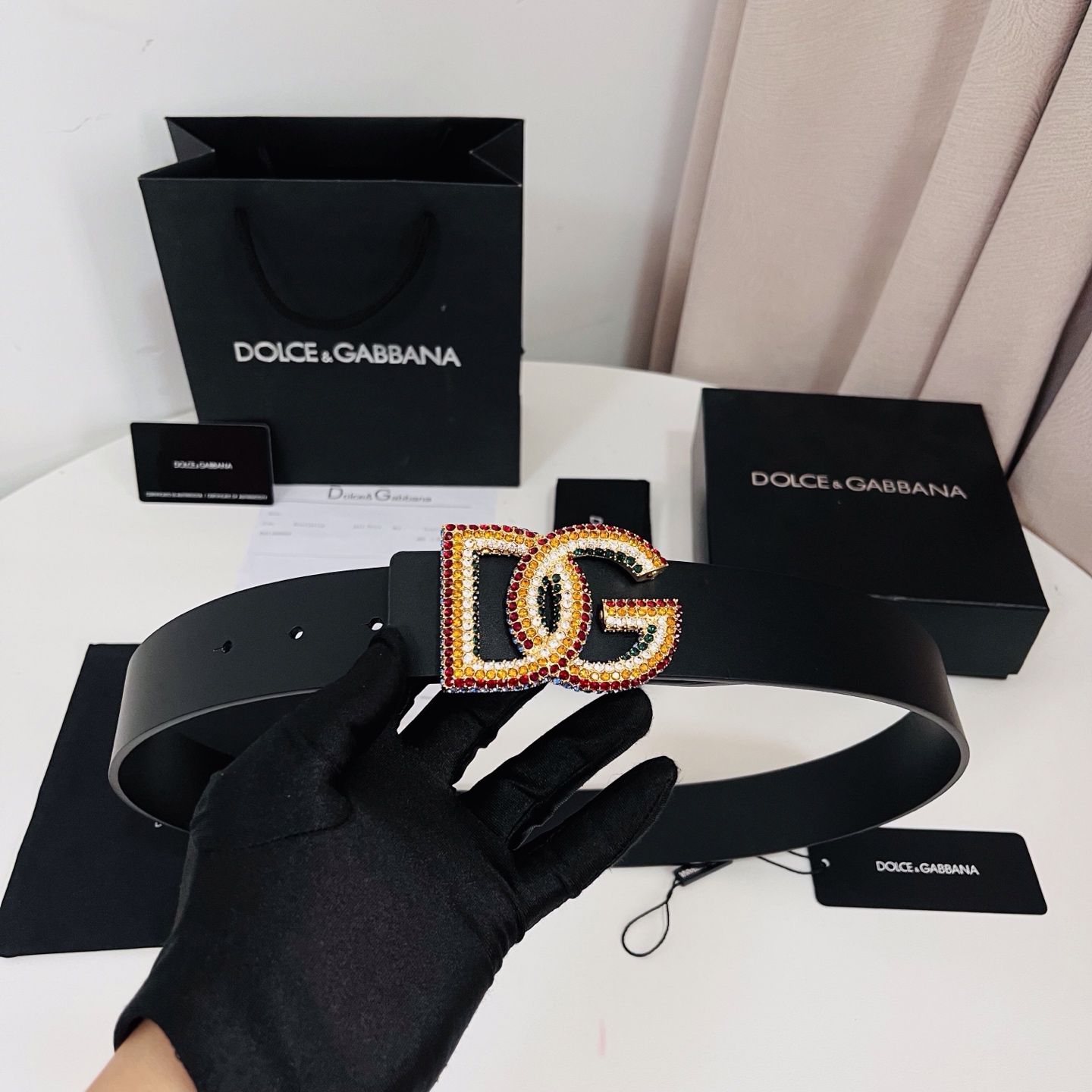 Dolce&Gabbana 新款 满天星 电镀金属徽标搭扣•搭扣下方设有点扣• 无镍搭扣与配件• 意大利