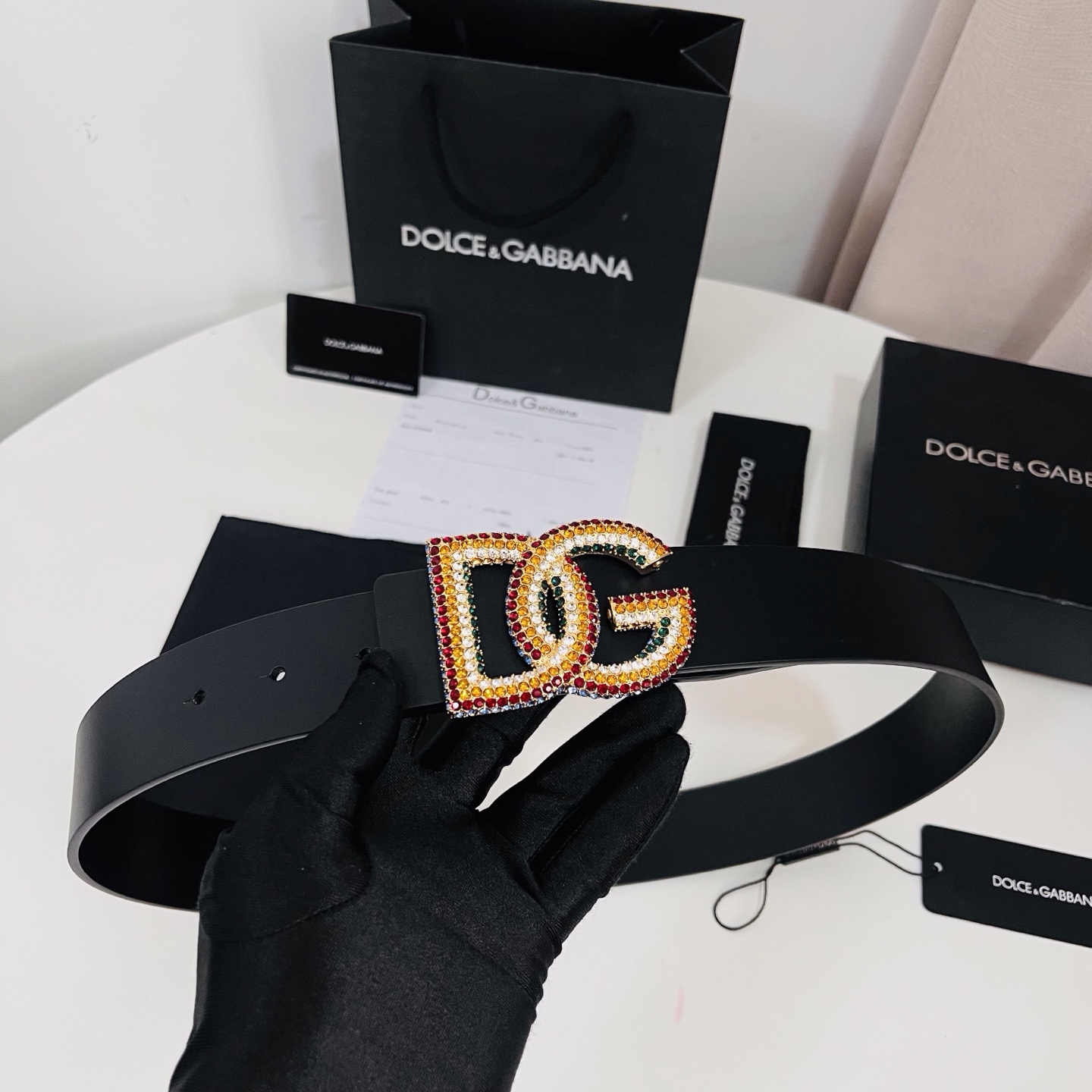 Dolce&Gabbana 新款 满天星 电镀金属徽标搭扣•搭扣下方设有点扣• 无镍搭扣与配件• 意大利