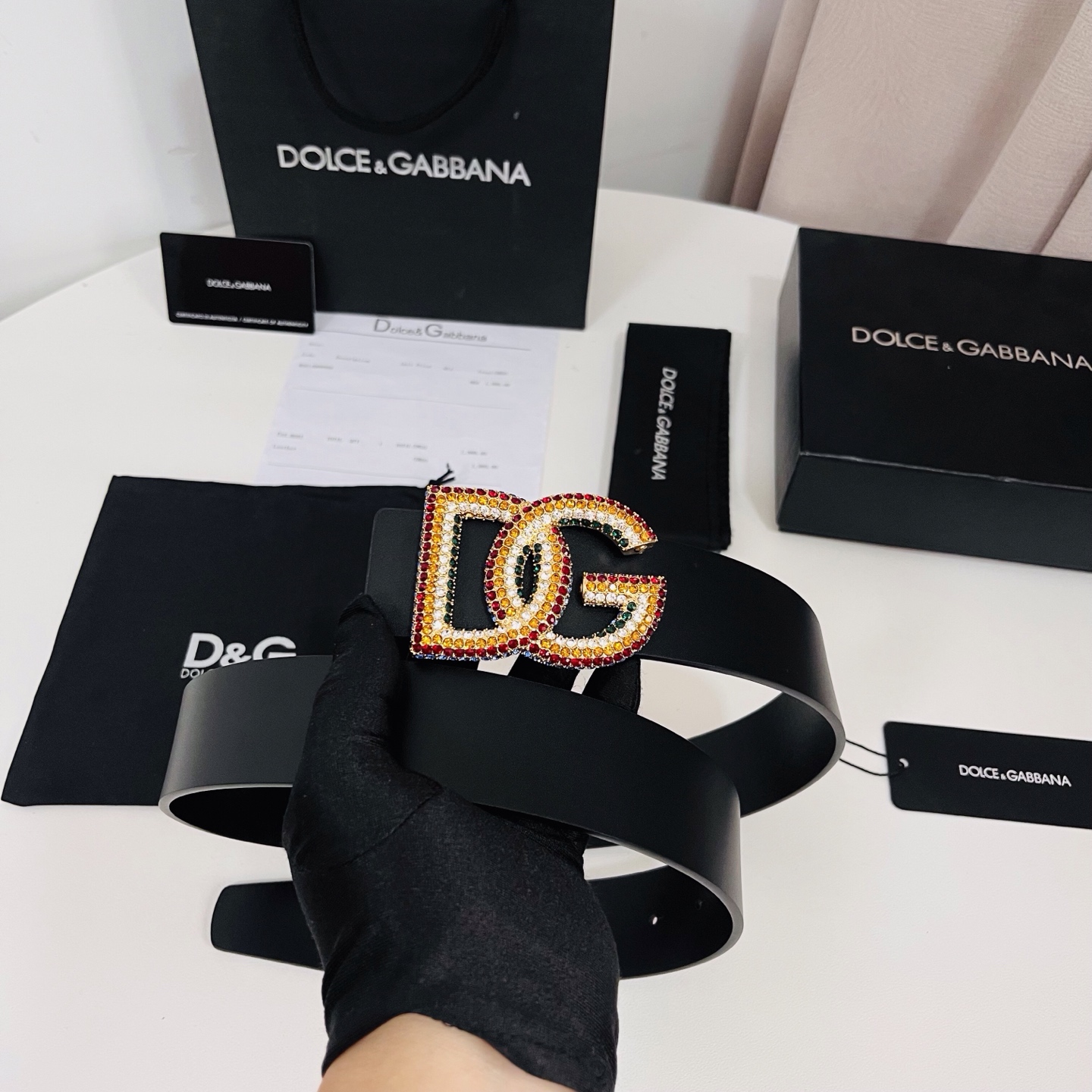 Dolce&Gabbana 新款 满天星 电镀金属徽标搭扣•搭扣下方设有点扣• 无镍搭扣与配件• 意大利