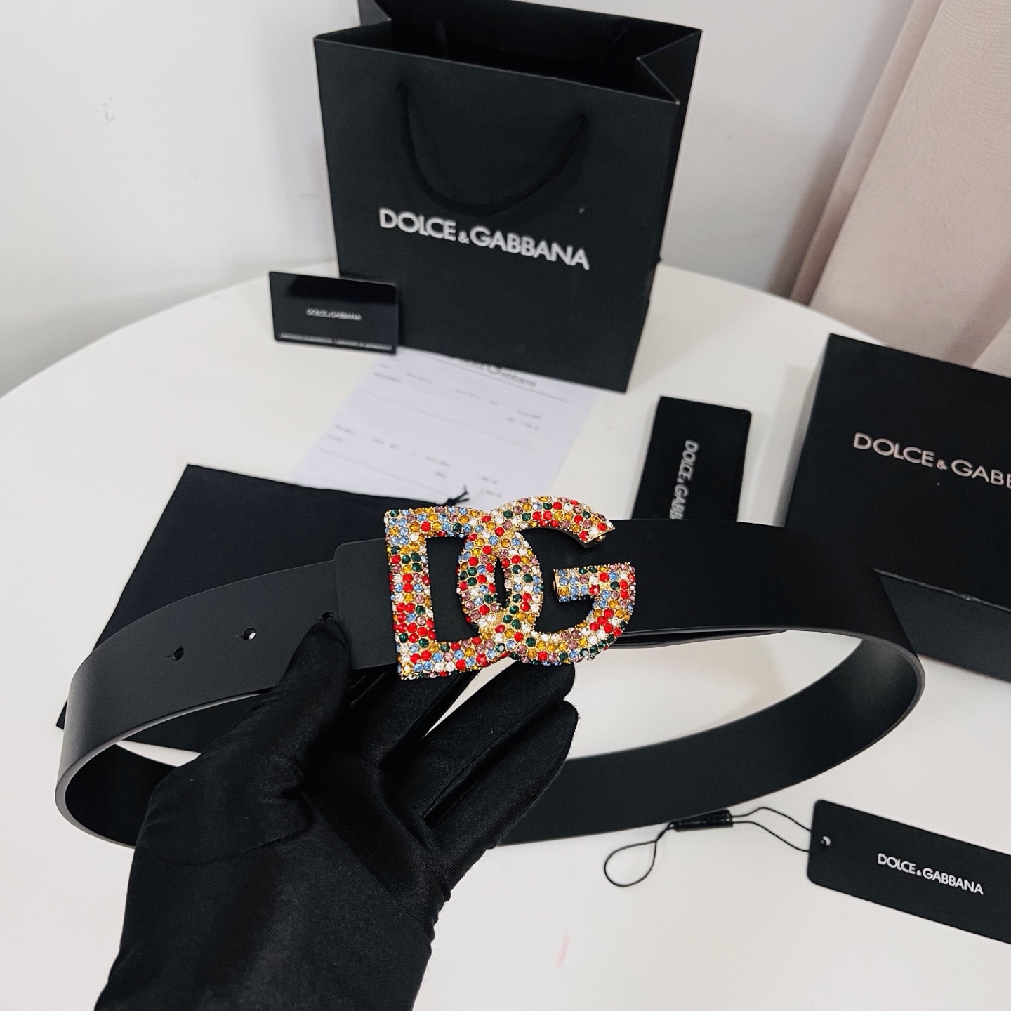 Dolce&Gabbana 新款 满天星 电镀金属徽标搭扣•搭扣下方设有点扣• 无镍搭扣与配件• 意大利