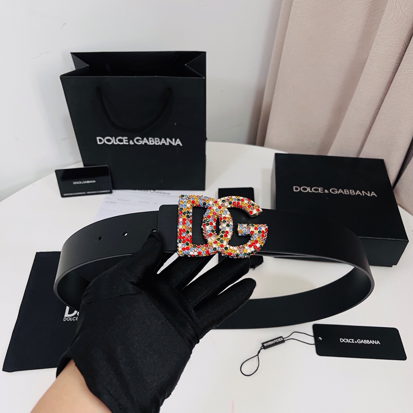 Dolce&Gabbana 新款 满天星 电镀金属徽标搭扣•搭扣下方设有点扣• 无镍搭扣与配件• 意大利