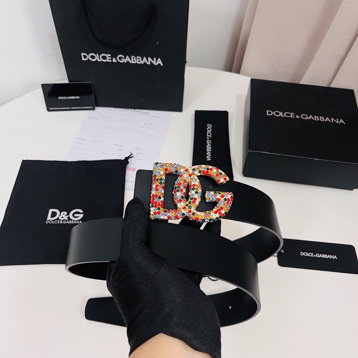 Dolce&Gabbana 新款 满天星 电镀金属徽标搭扣•搭扣下方设有点扣• 无镍搭扣与配件• 意大利