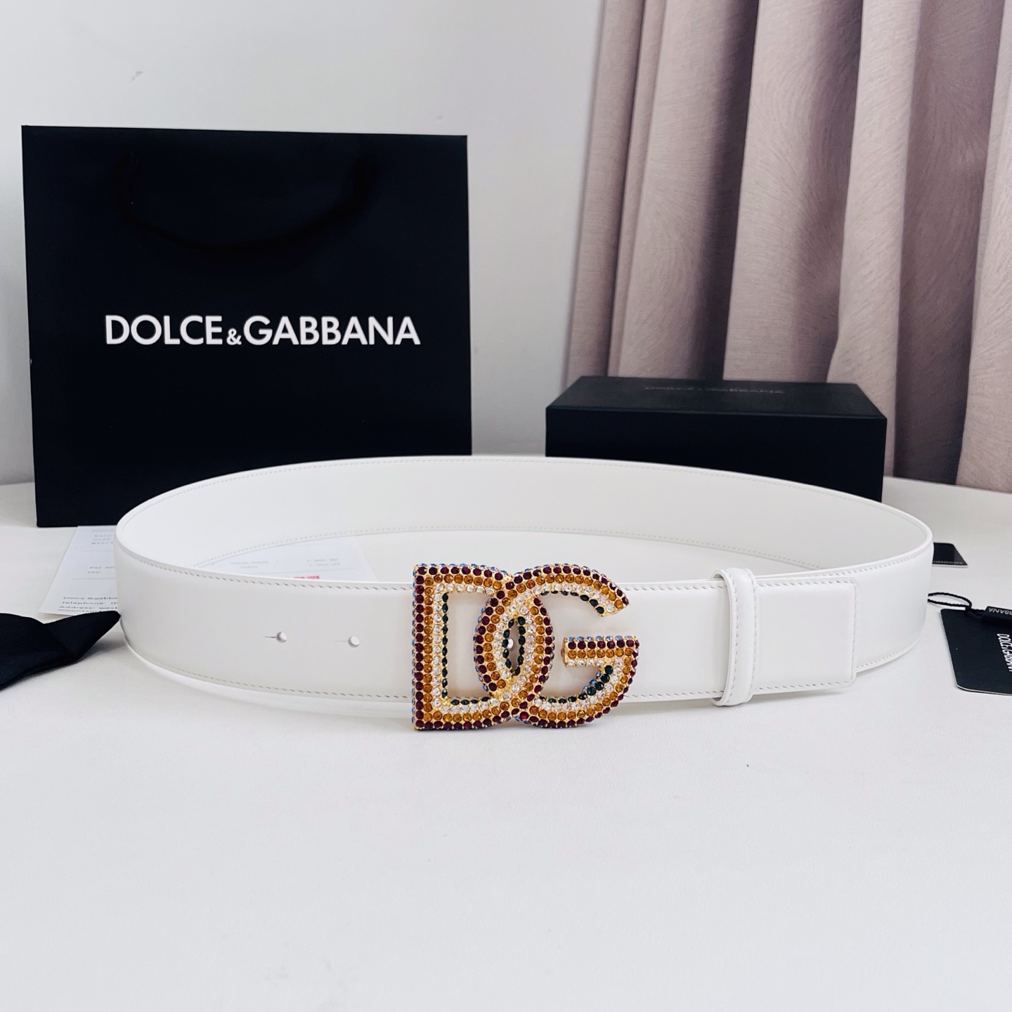 Dolce&Gabbana 新款 满天星 电镀金属徽标搭扣•搭扣下方设有点扣• 无镍搭扣与配件• 意大利制造 4.0cm