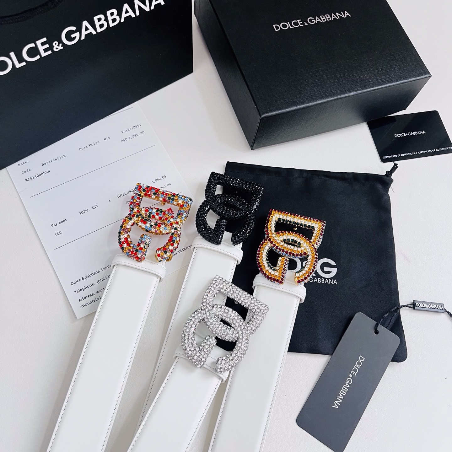 Dolce&Gabbana 新款 满天星 电镀金属徽标搭扣•搭扣下方设有点扣• 无镍搭扣与配件• 意大利制造 4.0cm