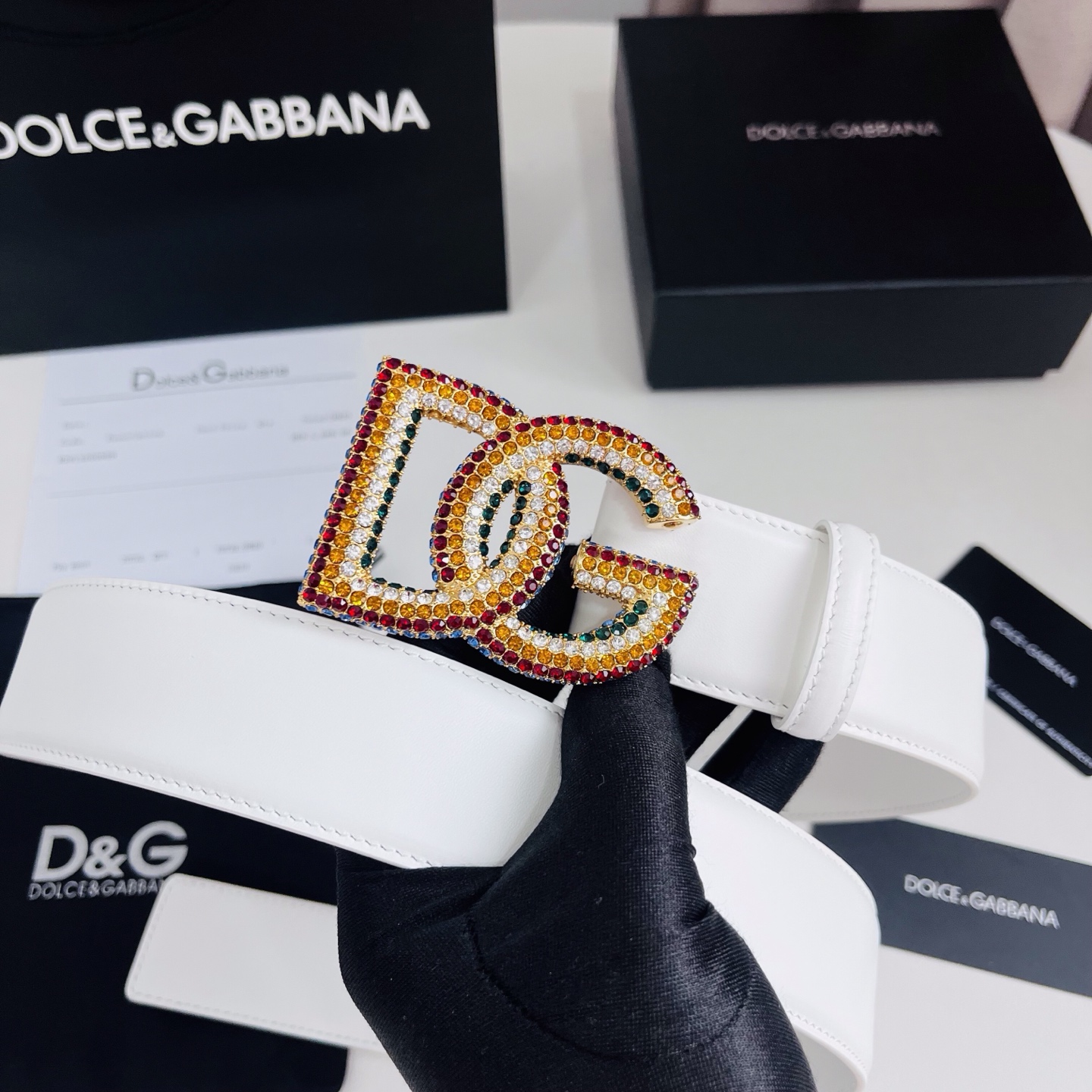 Dolce&Gabbana 新款 满天星 电镀金属徽标搭扣•搭扣下方设有点扣• 无镍搭扣与配件• 意大利制造 4.0cm