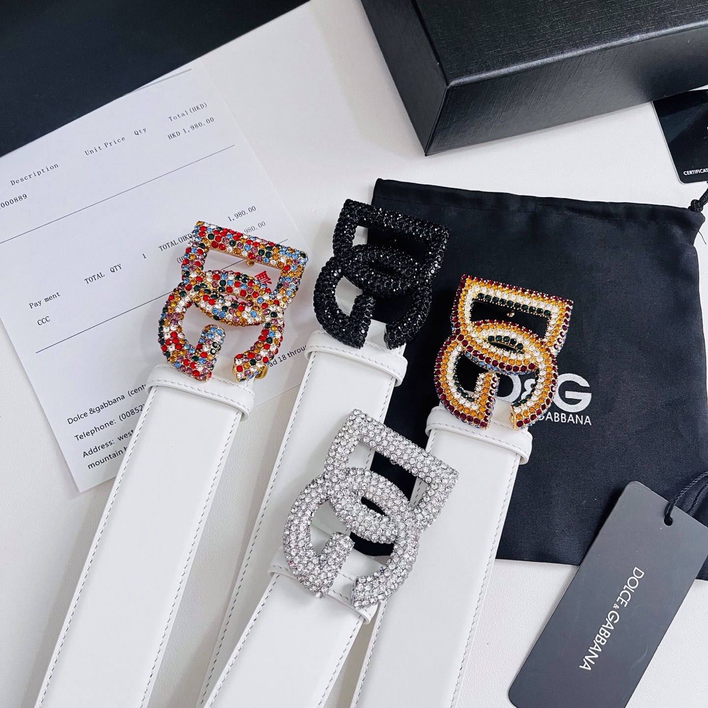 Dolce&Gabbana 新款 满天星 电镀金属徽标搭扣•搭扣下方设有点扣• 无镍搭扣与配件• 意大利制造 4.0cm