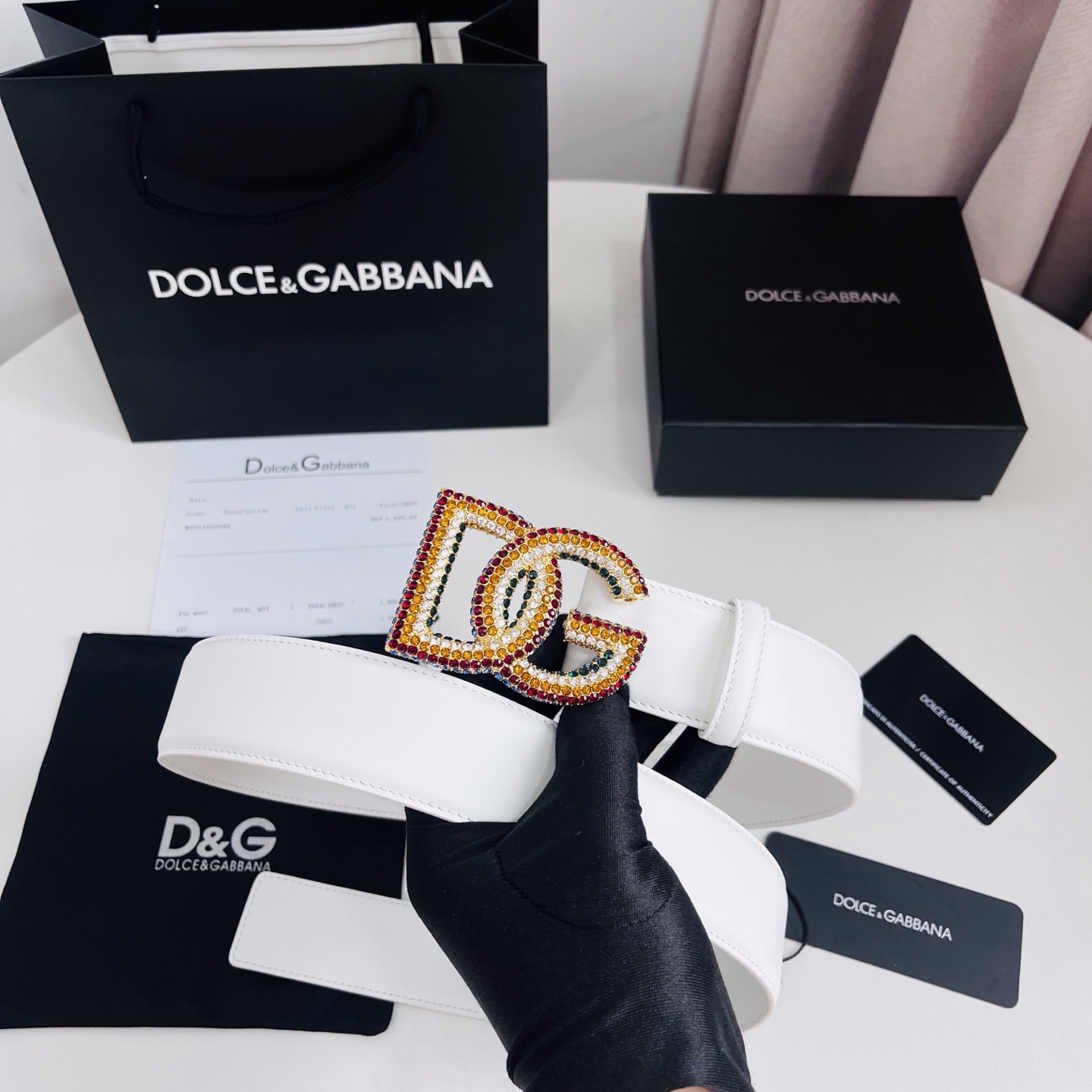 Dolce&Gabbana 新款 满天星 电镀金属徽标搭扣•搭扣下方设有点扣• 无镍搭扣与配件• 意大利制造 4.0cm