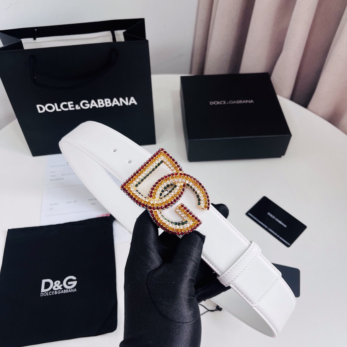 Dolce&Gabbana 新款 满天星 电镀金属徽标搭扣•搭扣下方设有点扣• 无镍搭扣与配件• 意大利制造 4.0cm
