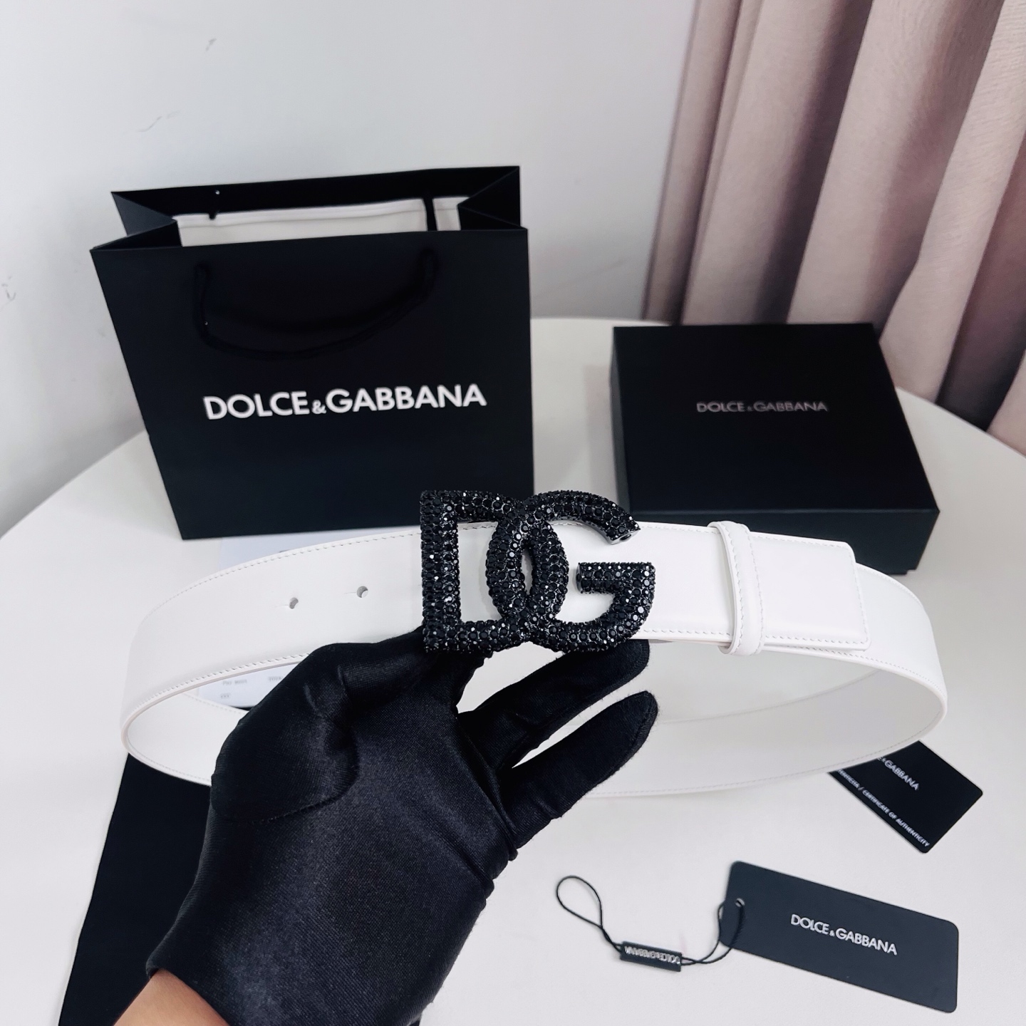 Dolce&Gabbana 新款 满天星 电镀金属徽标搭扣•搭扣下方设有点扣• 无镍搭扣与配件• 意大利制造 4.0cm