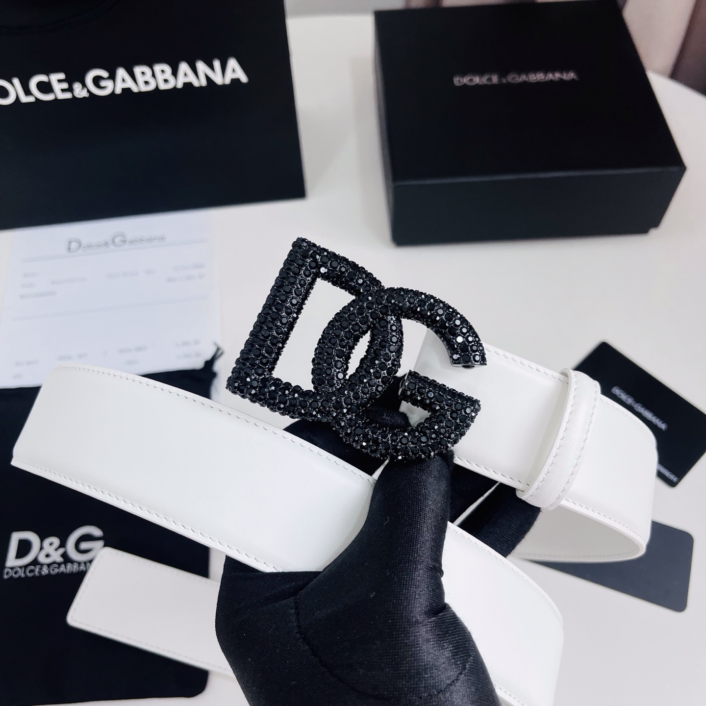 Dolce&Gabbana 新款 满天星 电镀金属徽标搭扣•搭扣下方设有点扣• 无镍搭扣与配件• 意大利制造 4.0cm