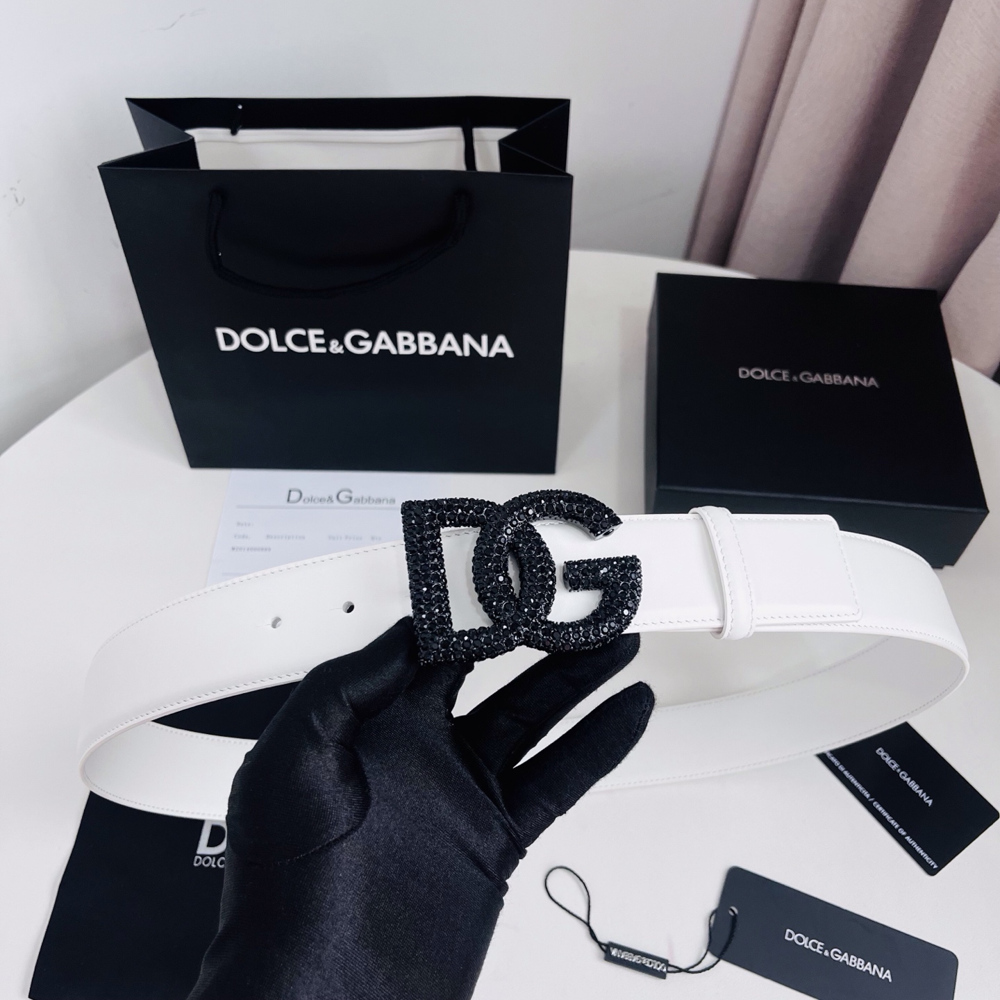Dolce&Gabbana 新款 满天星 电镀金属徽标搭扣•搭扣下方设有点扣• 无镍搭扣与配件• 意大利制造 4.0cm