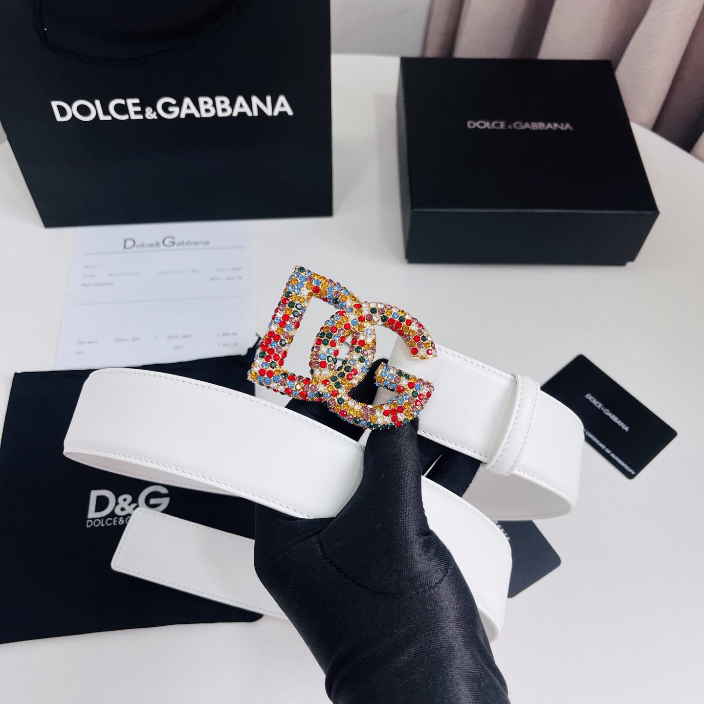 Dolce&Gabbana 新款 满天星 电镀金属徽标搭扣•搭扣下方设有点扣• 无镍搭扣与配件• 意大利制造 4.0cm