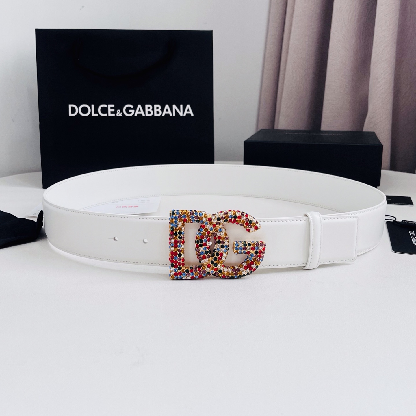 Dolce&Gabbana 新款 满天星 电镀金属徽标搭扣•搭扣下方设有点扣• 无镍搭扣与配件• 意大利制造 4.0cm