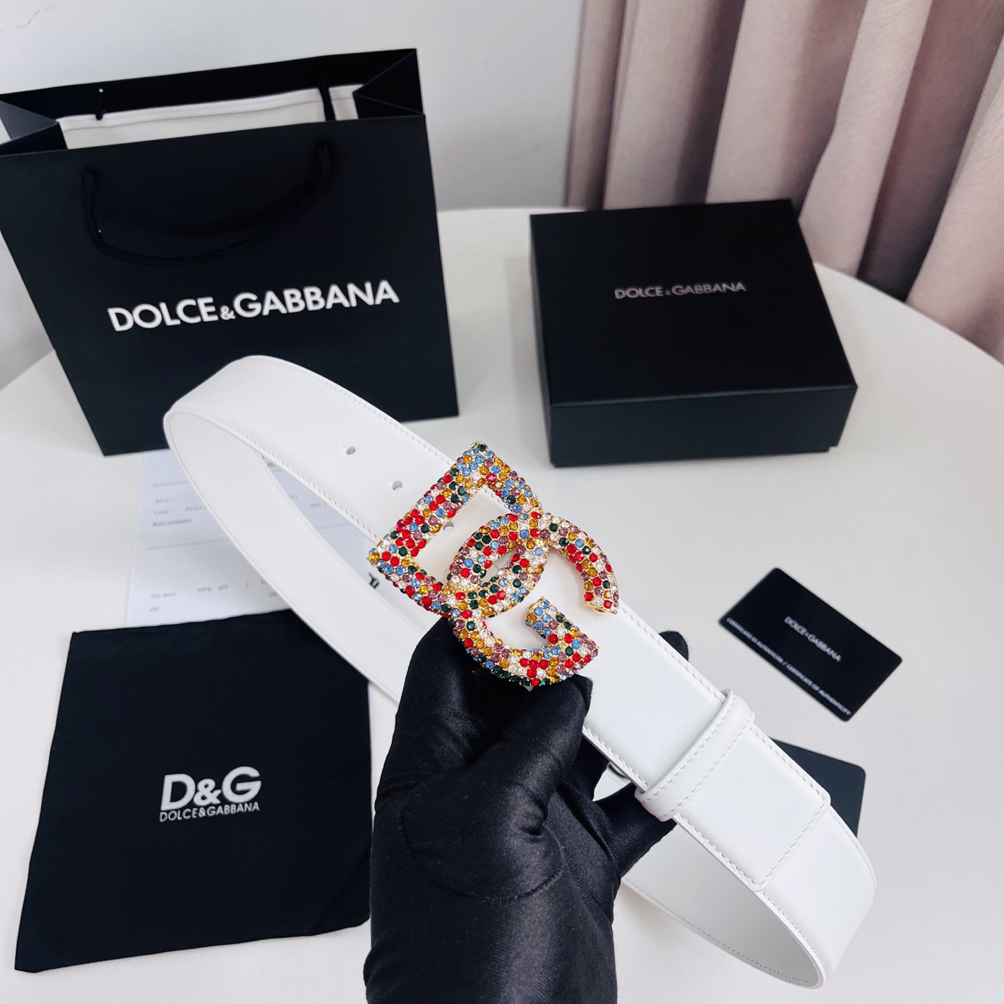Dolce&Gabbana 新款 满天星 电镀金属徽标搭扣•搭扣下方设有点扣• 无镍搭扣与配件• 意大利制造 4.0cm