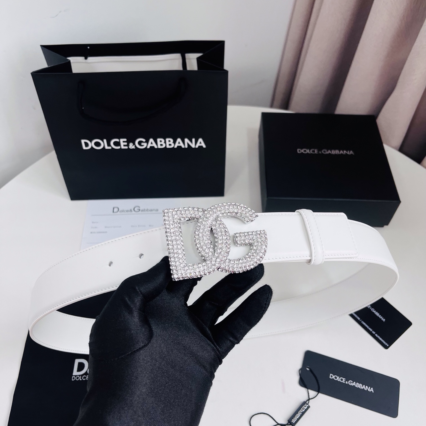 Dolce&Gabbana 新款 满天星 电镀金属徽标搭扣•搭扣下方设有点扣• 无镍搭扣与配件• 意大利制造 4.0cm
