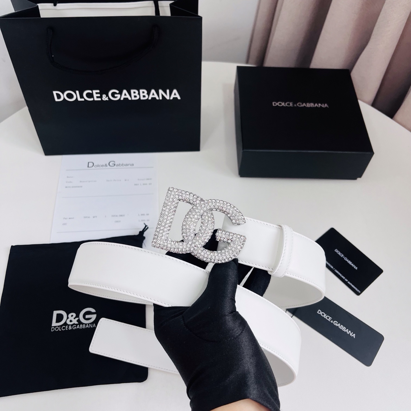 Dolce&Gabbana 新款 满天星 电镀金属徽标搭扣•搭扣下方设有点扣• 无镍搭扣与配件• 意大利制造 4.0cm