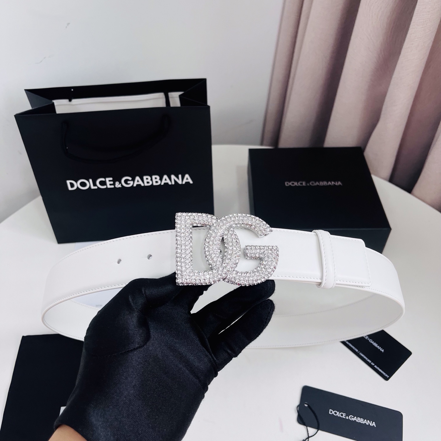 Dolce&Gabbana 新款 满天星 电镀金属徽标搭扣•搭扣下方设有点扣• 无镍搭扣与配件• 意大利制造 4.0cm