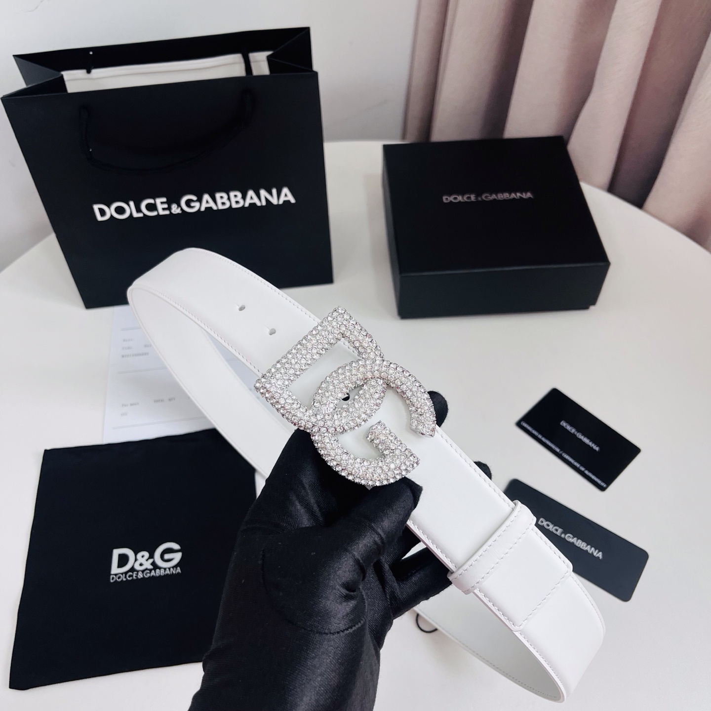 Dolce&Gabbana 新款 满天星 电镀金属徽标搭扣•搭扣下方设有点扣• 无镍搭扣与配件• 意大利制造 4.0cm